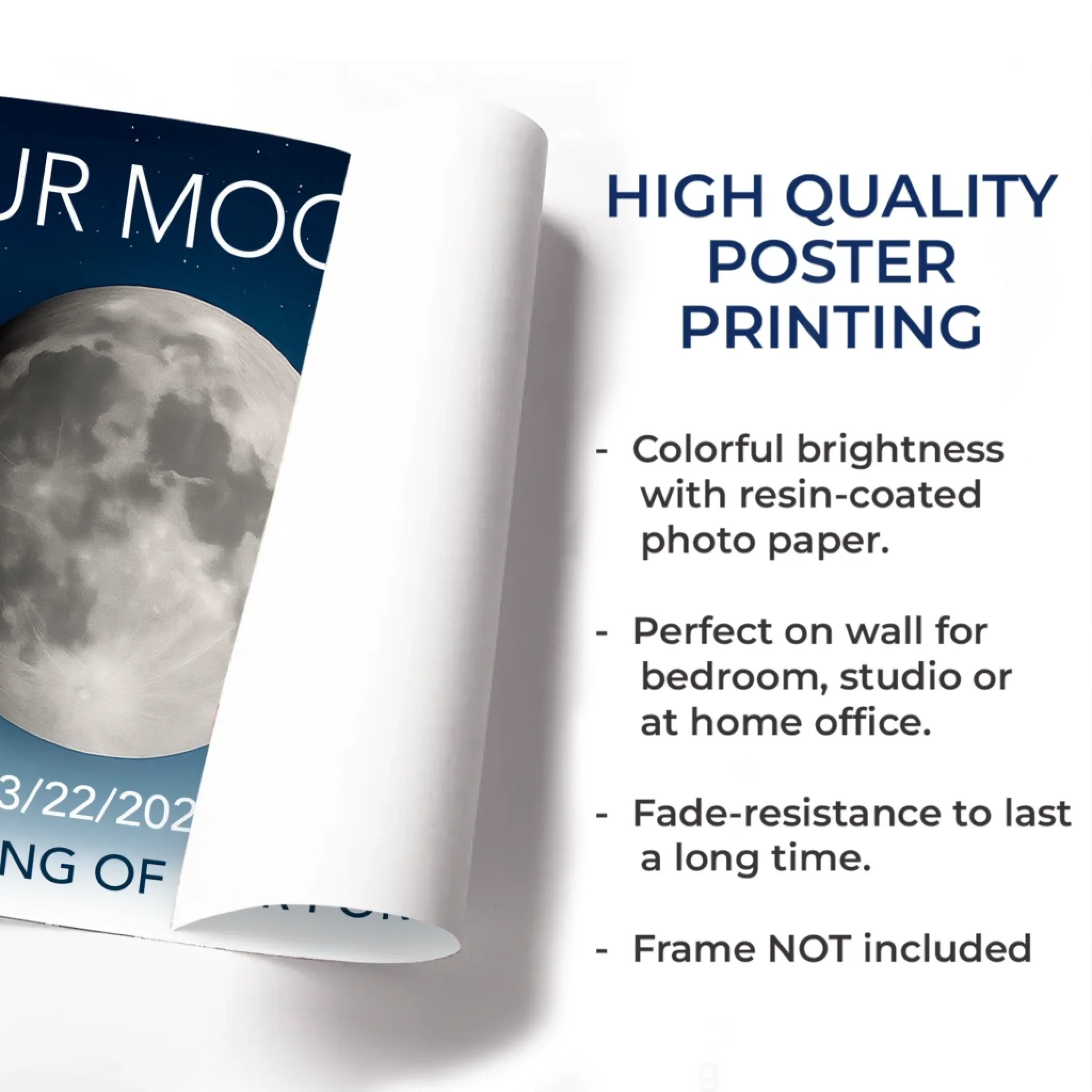 Custom Horizontal Poster - Personalized Anniversary Wedding Gifts For Husband And Wife, Him And Her - Under This Moon Our Story Began - Robaser