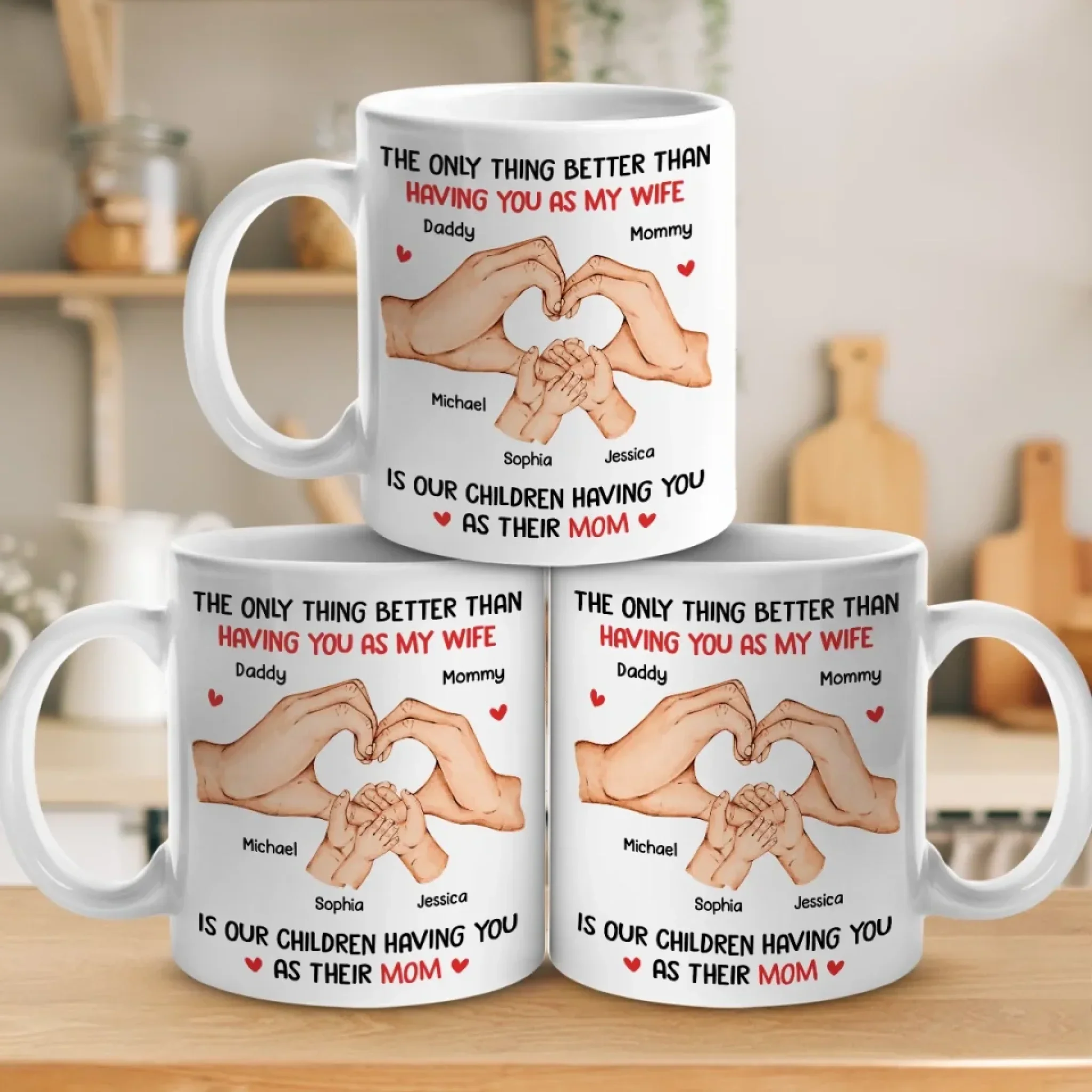 You  re Not Just My Love, You  re The Heart Of Our Family - Family Personalized Custom Mug - Mother's Day, Gift For Wife, Anniversary - Robaser