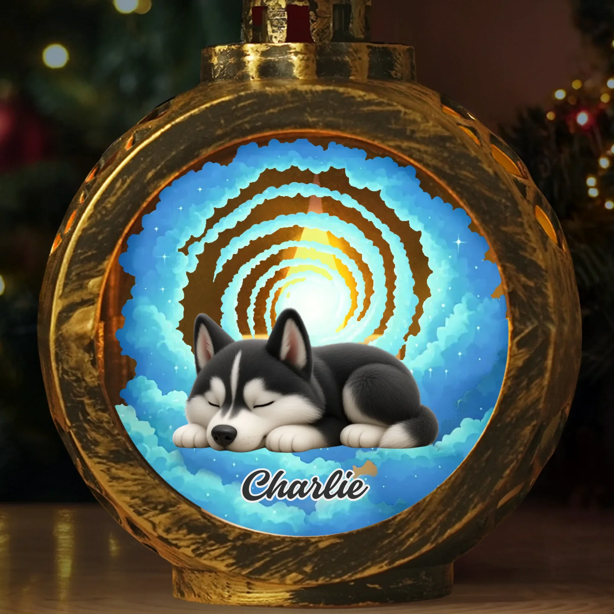 Custom Candlelight Lantern Ornament - Personalized Pet Christmas Memorial Sympathy Gifts For Dogs, Cats - Pawprints Forever In My Heart - Robaser