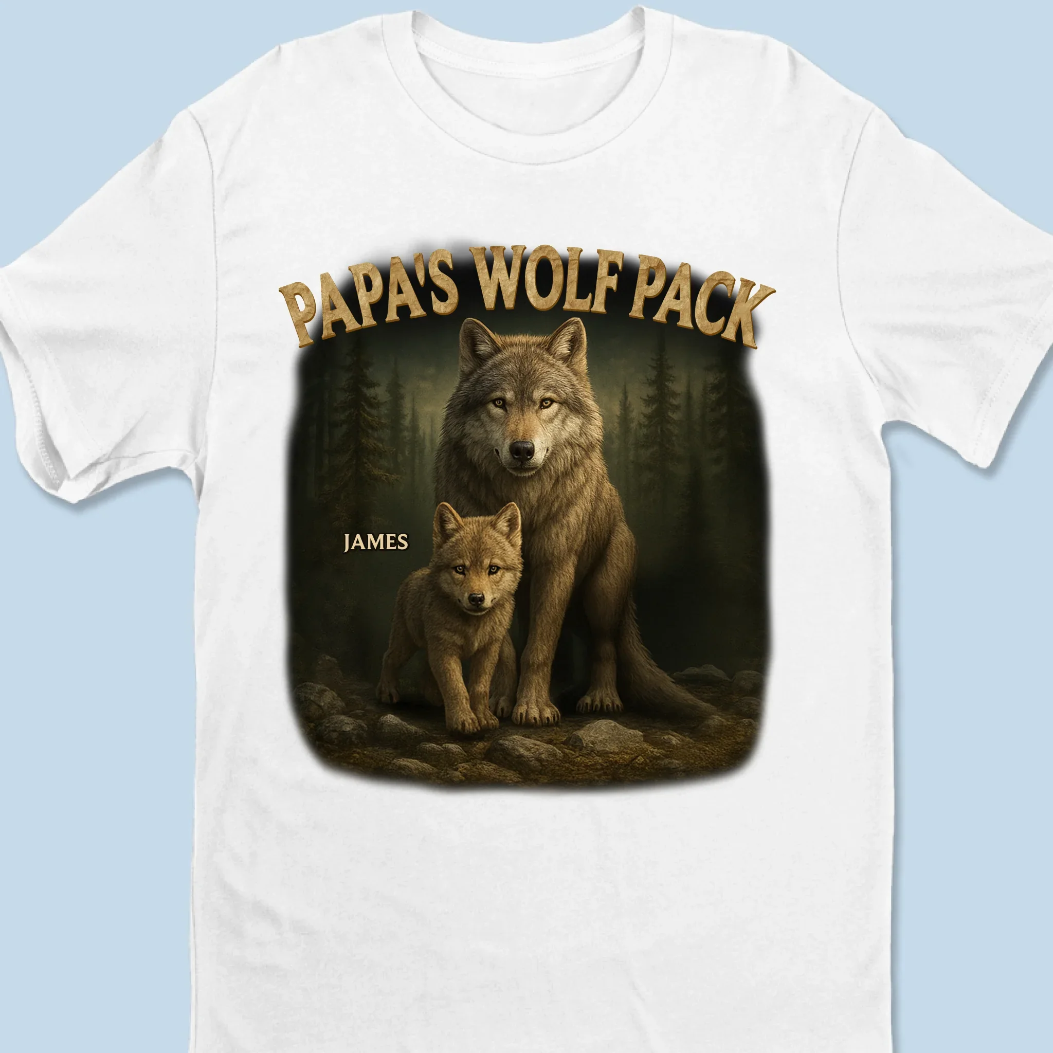Papa  s Wolf Pack - Family Personalized Custom Unisex T-shirt, Premium T-shirt, Hoodie - New Arrival, Father's Day, Gift For Dad, Grandpa AMZ - Robaser