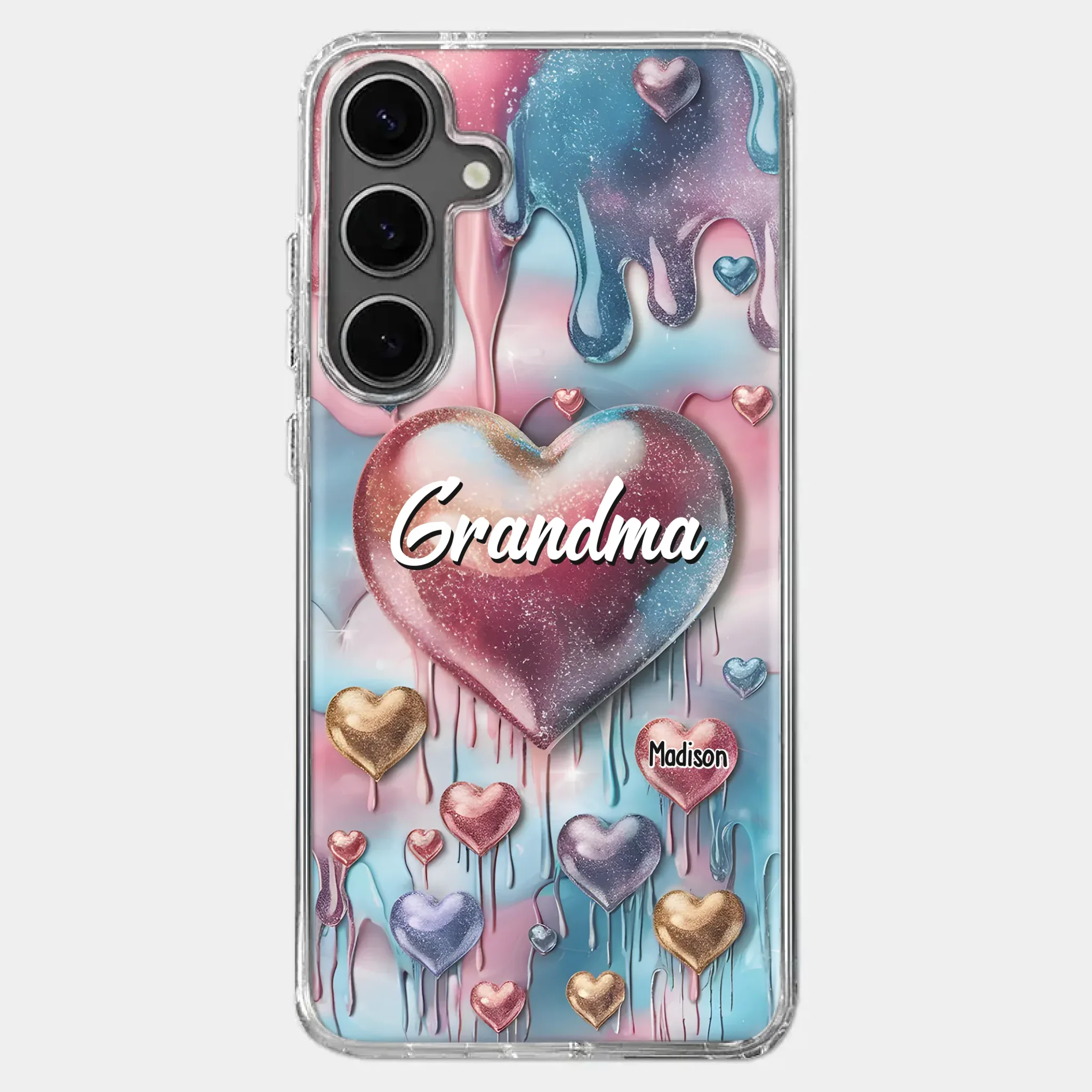 Forever In Grandmother's Heart - Family Personalized Custom 3D Inflated Effect Printed Clear Phone Case - Gift For Mom, Grandma - Robaser