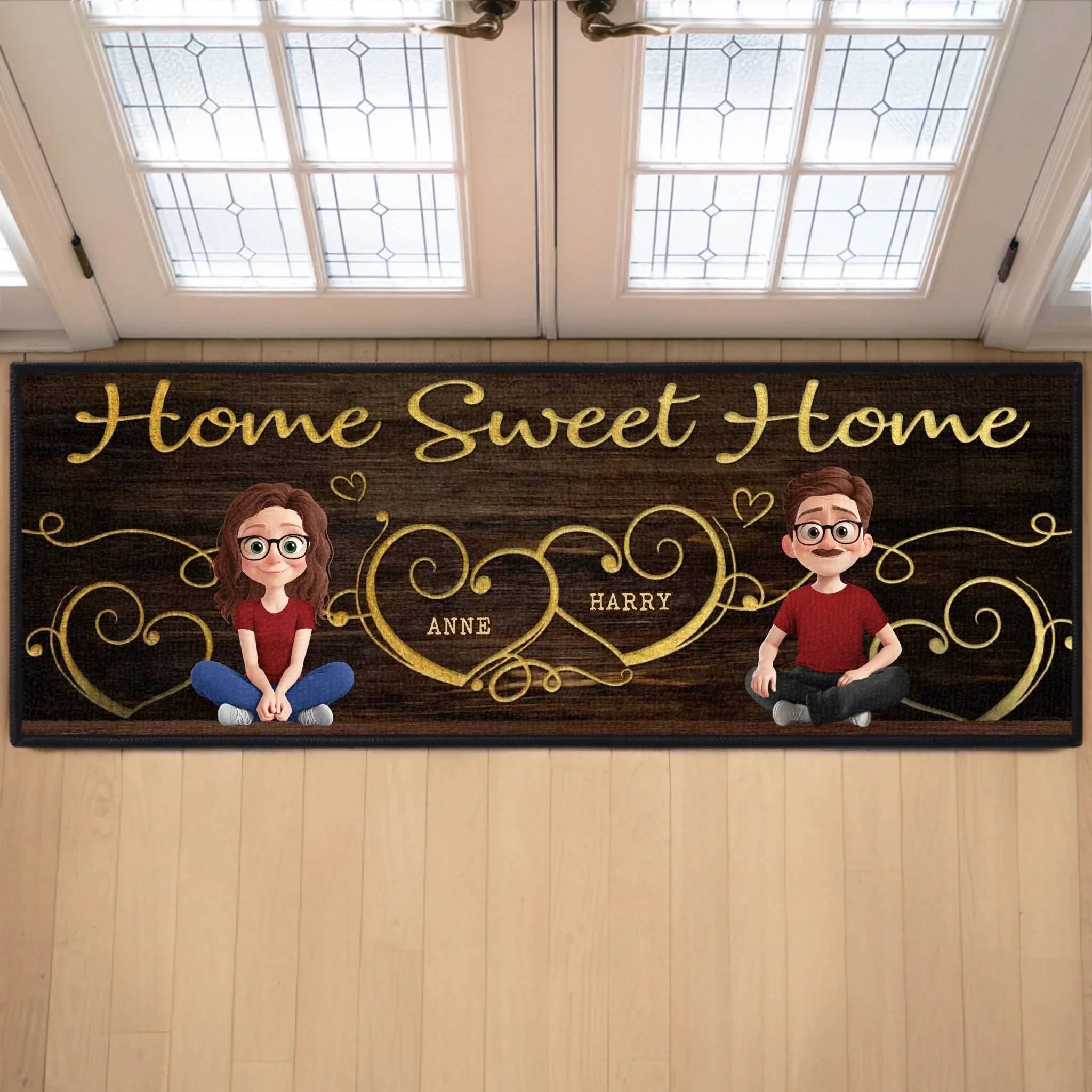 Custom Runner Rug - Personalized Birthday Gifts For Family, Dog Cat Lovers - Love Begins At The Front Door - Robaser