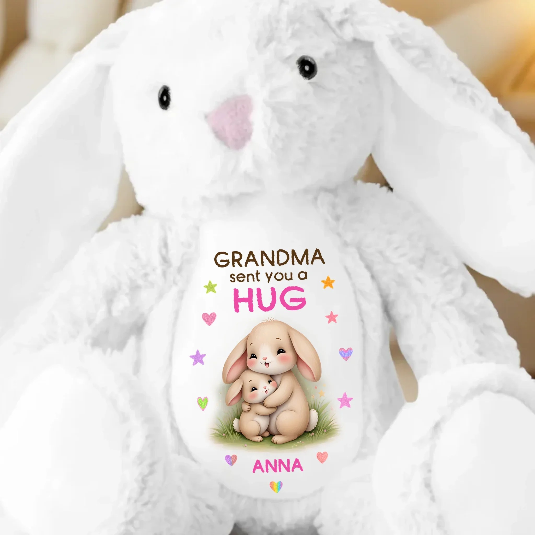 Custom Easter Bunny Plush - Personalized Birthday Gifts For Mom, Grandma - Love Wrapped In A Hug - Robaser