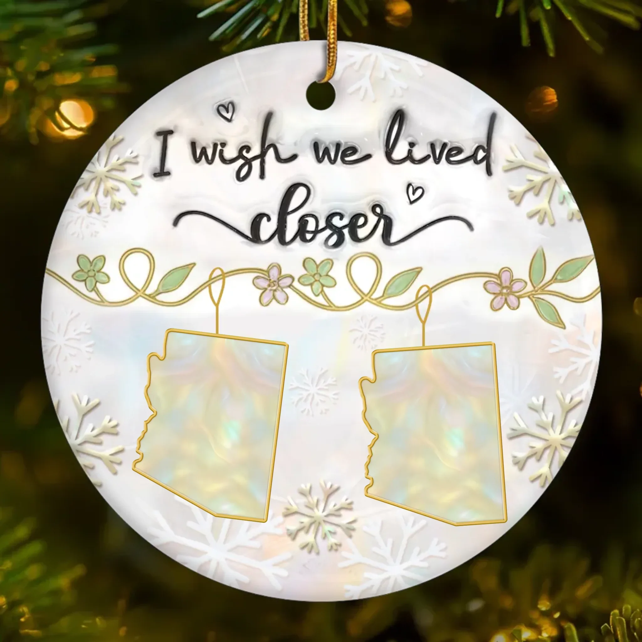 Custom Long Distance Ceramic Ornament - Personalized Best Friend Christmas Birthday Gifts For Women, Besties, Sisters, BFF - Bestie You Are My Gift - Robaser