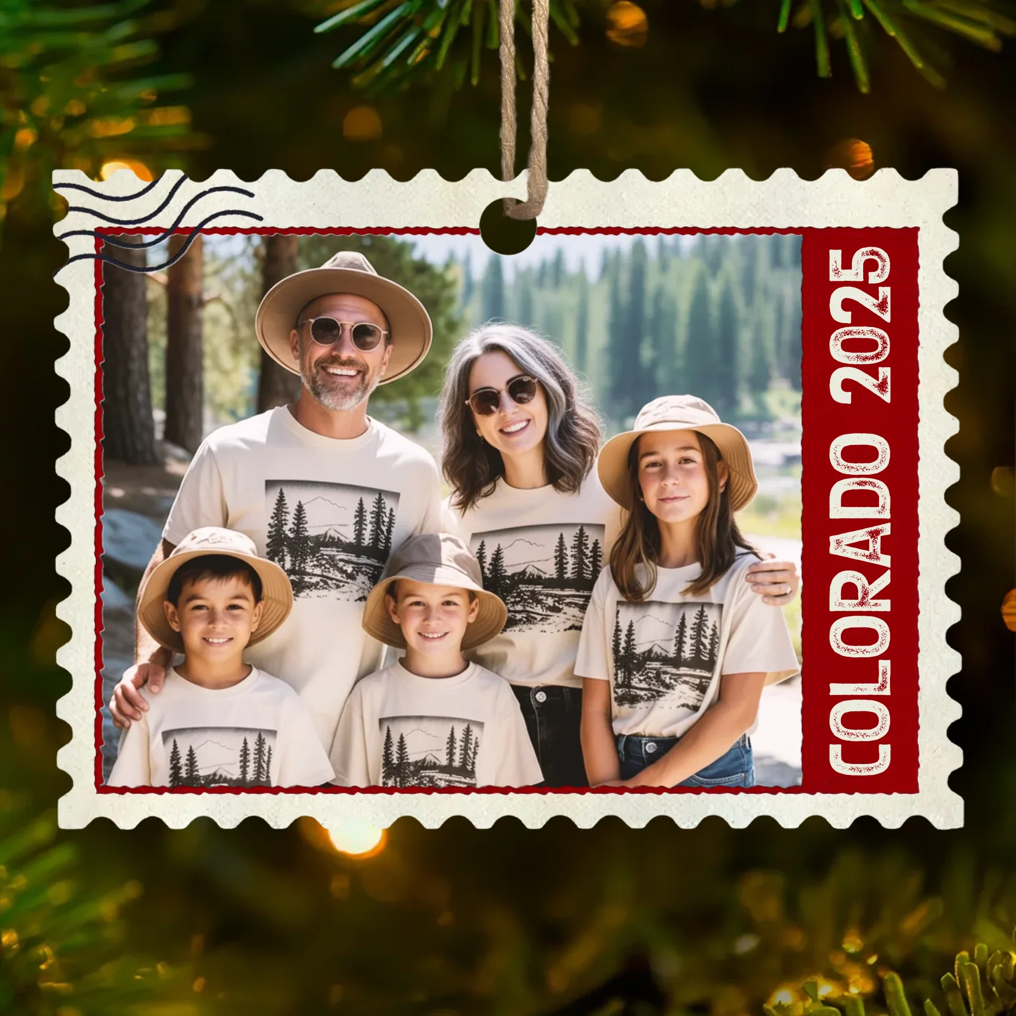Custom Photo Wood Ornament - Personalized Christmas Birthday Gifts For Mom, Dad, Brother, Sister, Kids - Postmarked With Love - Robaser