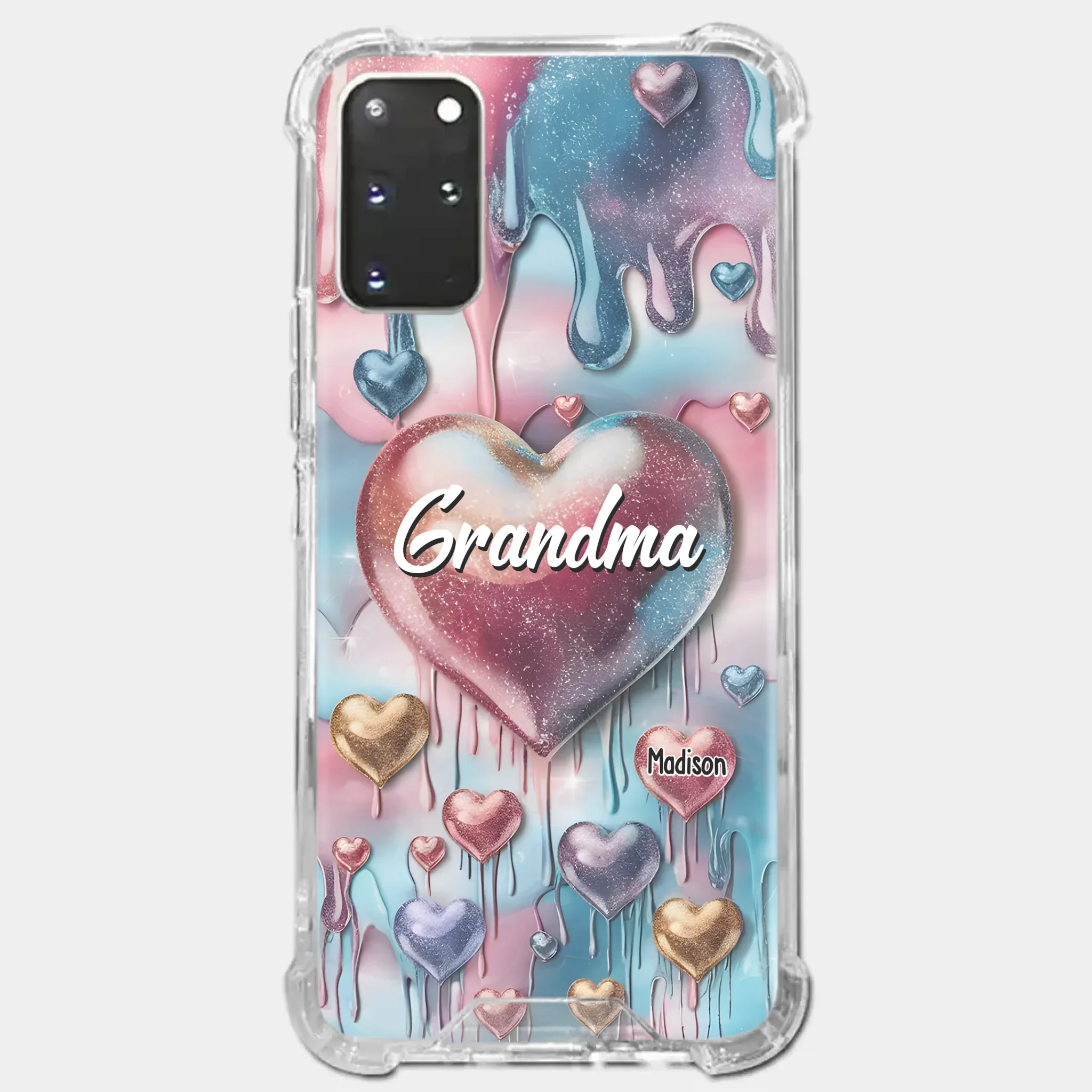 Forever In Grandmother's Heart - Family Personalized Custom 3D Inflated Effect Printed Clear Phone Case - Gift For Mom, Grandma - Robaser