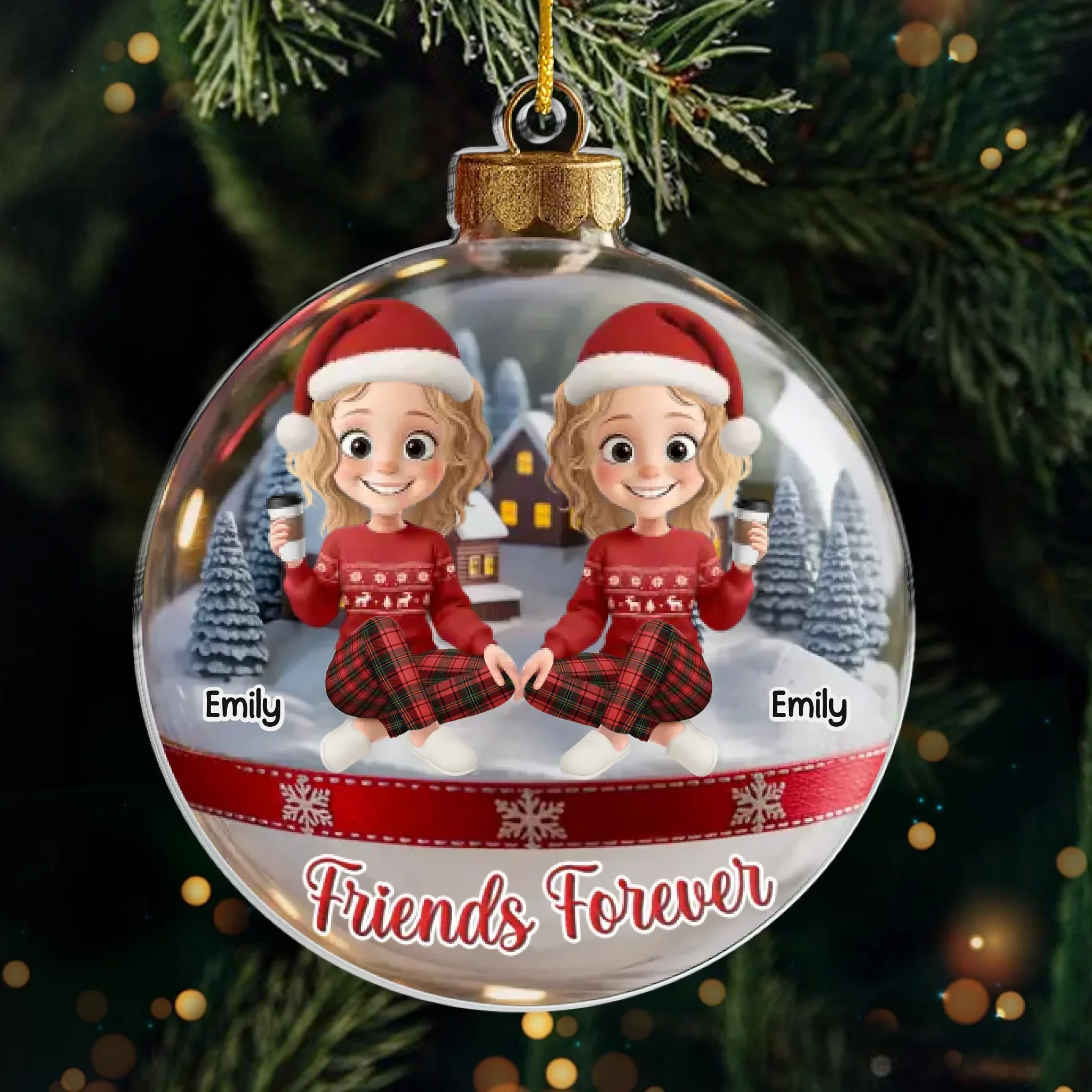 Custom Acrylic Ornament - Personalized Best Friend Christmas Birthday Gifts For Women, Besties, Sisters, BFF - Bond Beyond Time - Robaser