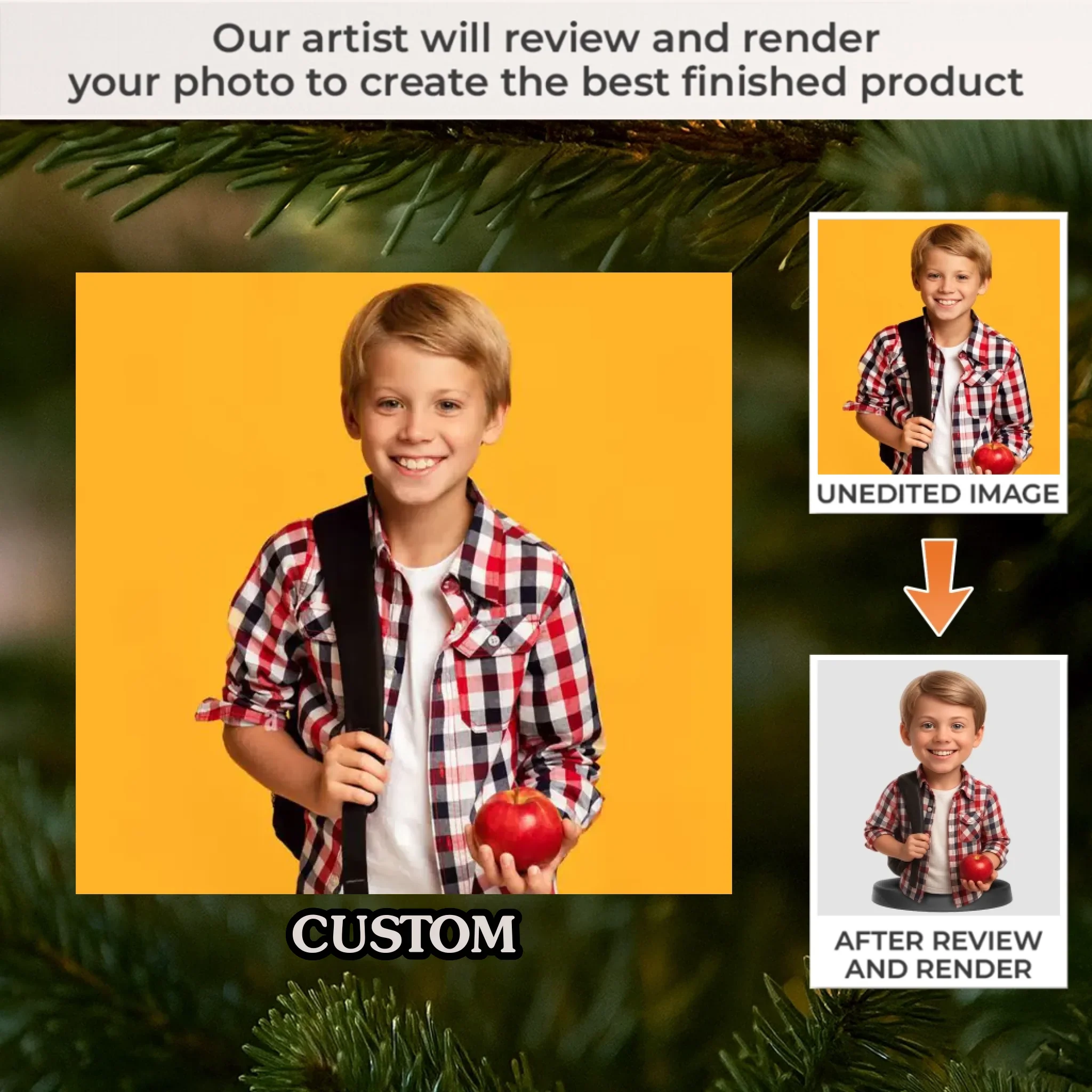 Custom Photo Acrylic Ornament - Personalized Christmas Birthday Gifts For Mom, Dad, Brother, Sister, Kids - Childhood Magic On The Tree - Robaser