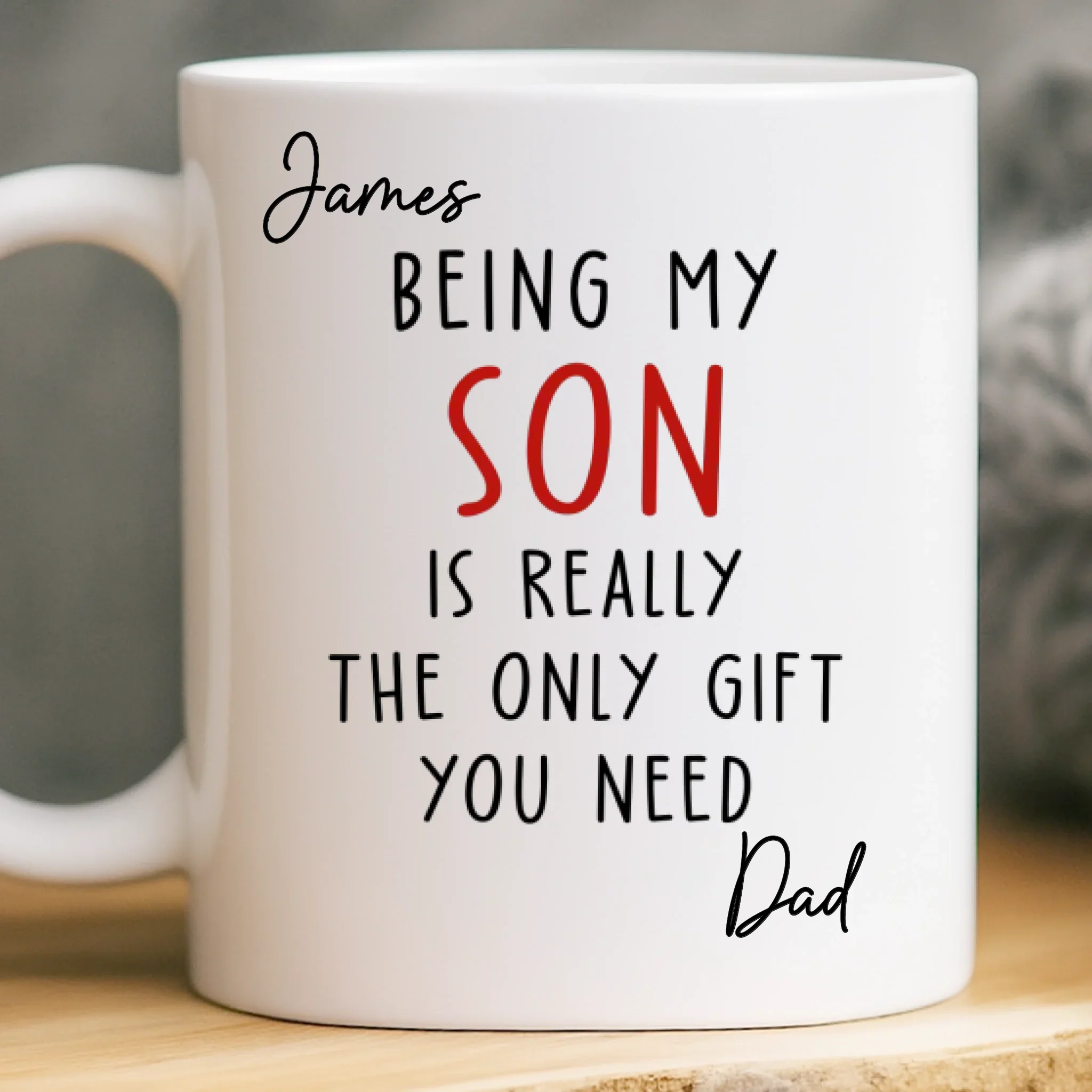 Custom Mug - Personalized Birthday Gifts For Mom, Dad, Son, Daughter - Growing With You Feels Magical - Robaser