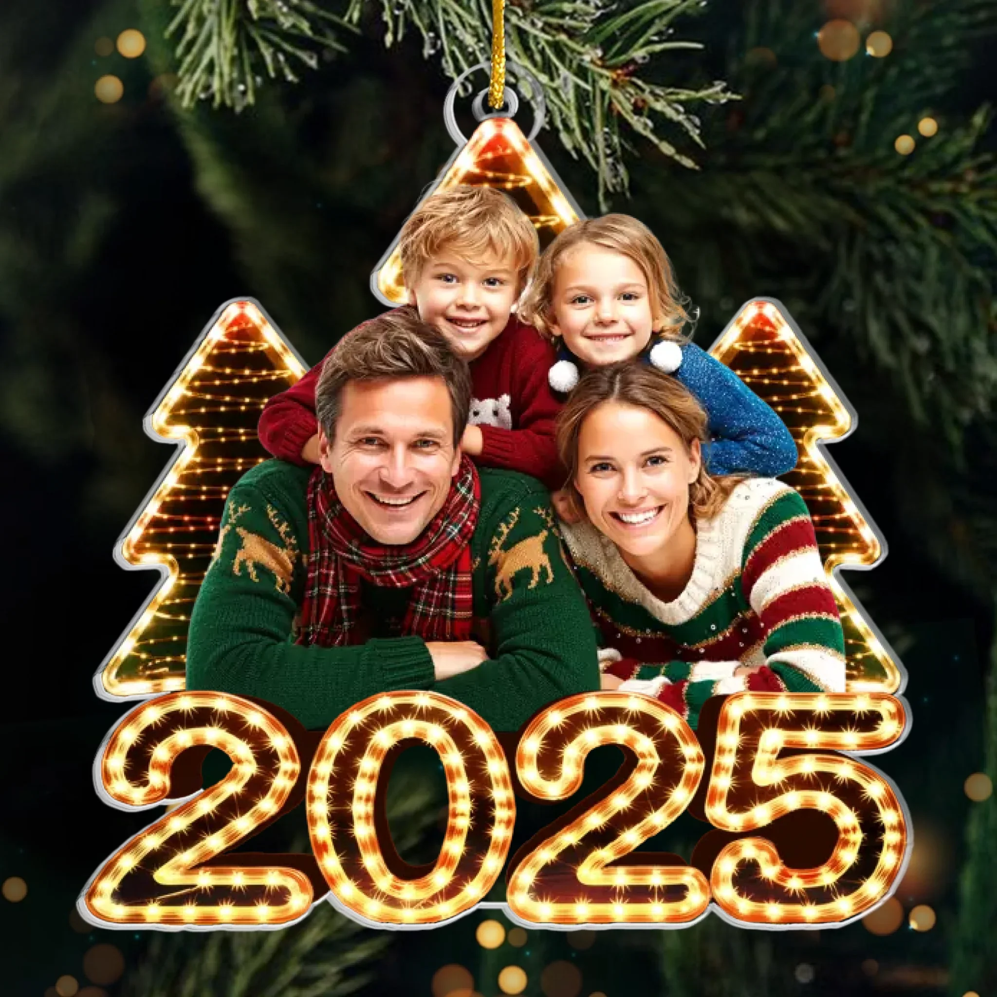 Custom Photo Acrylic Ornament - Personalized Christmas Birthday Gifts For Mom, Dad, Brother, Sister, Kids - Our Story, Framed In Joy - Robaser