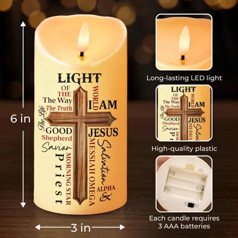 I Am The Son Of The King And A Warrior Of God, Walking In His Light - Family Personalized Custom LED Candle - Christmas Gift For Yourself, Best Friends, Sisters, Family Members - Robaser