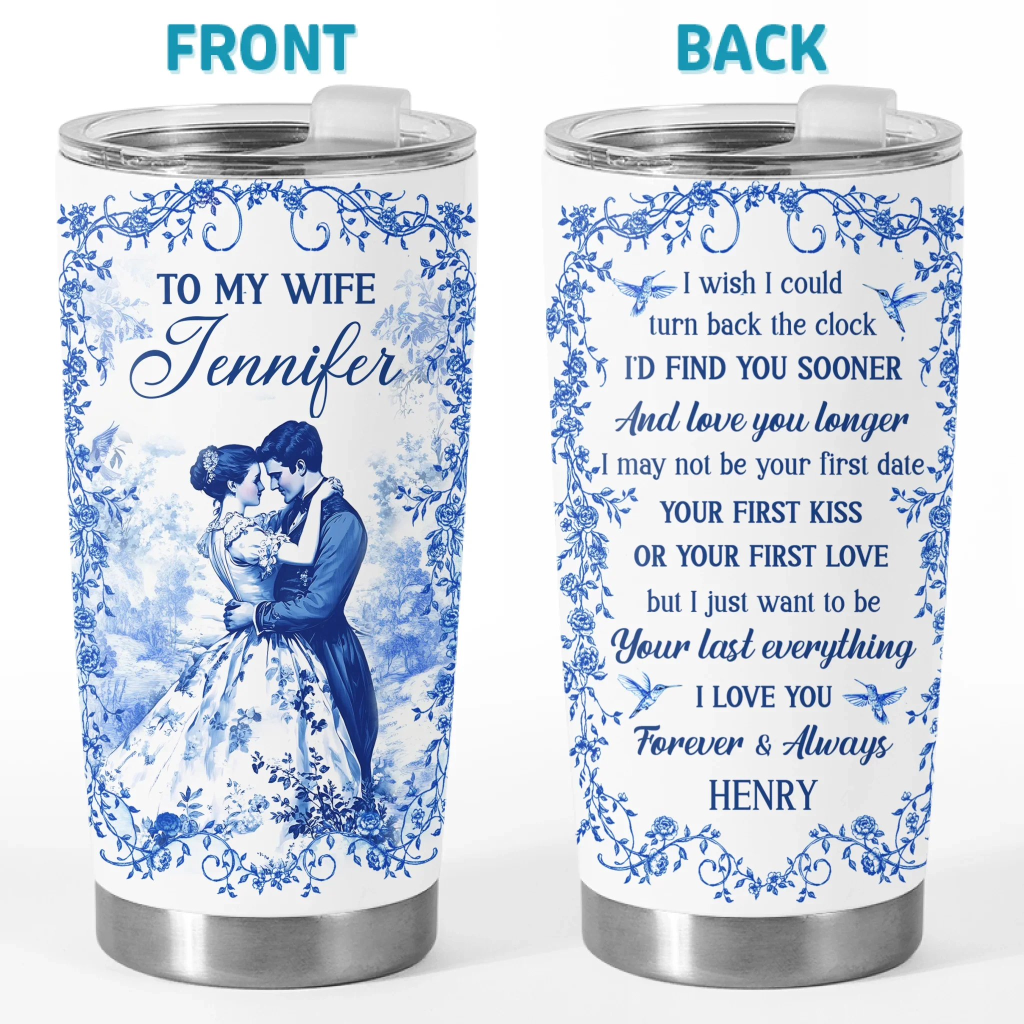 Custom Tumbler - Personalized Anniversary Wedding Gifts For Husband And Wife, Him And Her - To My One And Only - Robaser