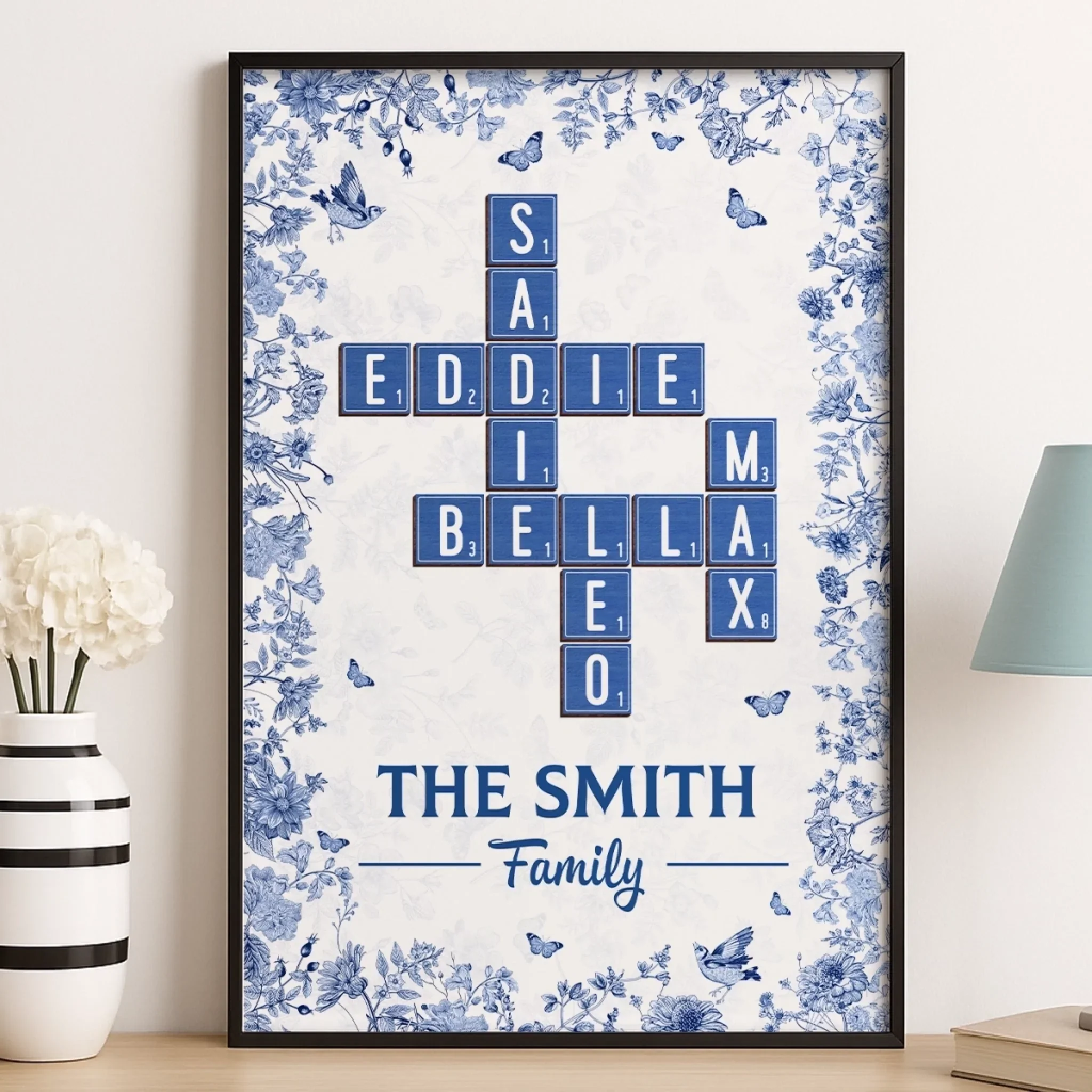 Custom Scrabble Vertical Poster - Personalized Birthday Gifts For Mom, Dad, Brother, Sister, Kids - Joy Grows When We Are One - Robaser