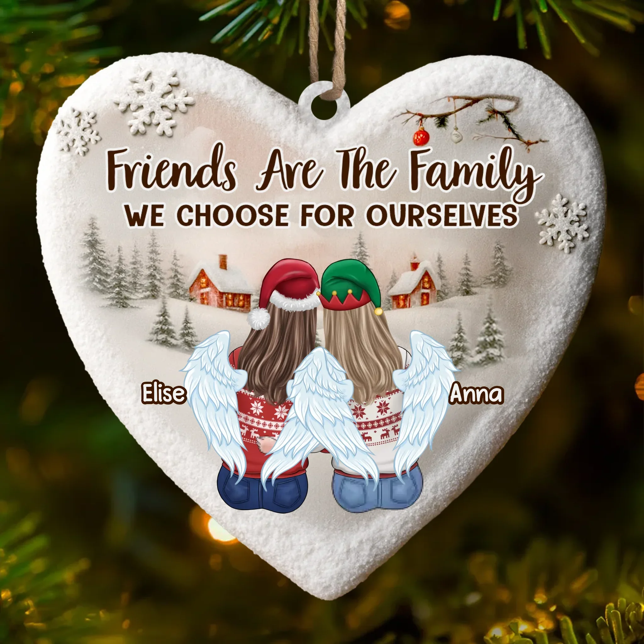 Custom Wood Ornament - Personalized Best Friend Christmas Birthday Gifts For Women, Besties, Sisters, BFF - Merry Moments Together - Robaser