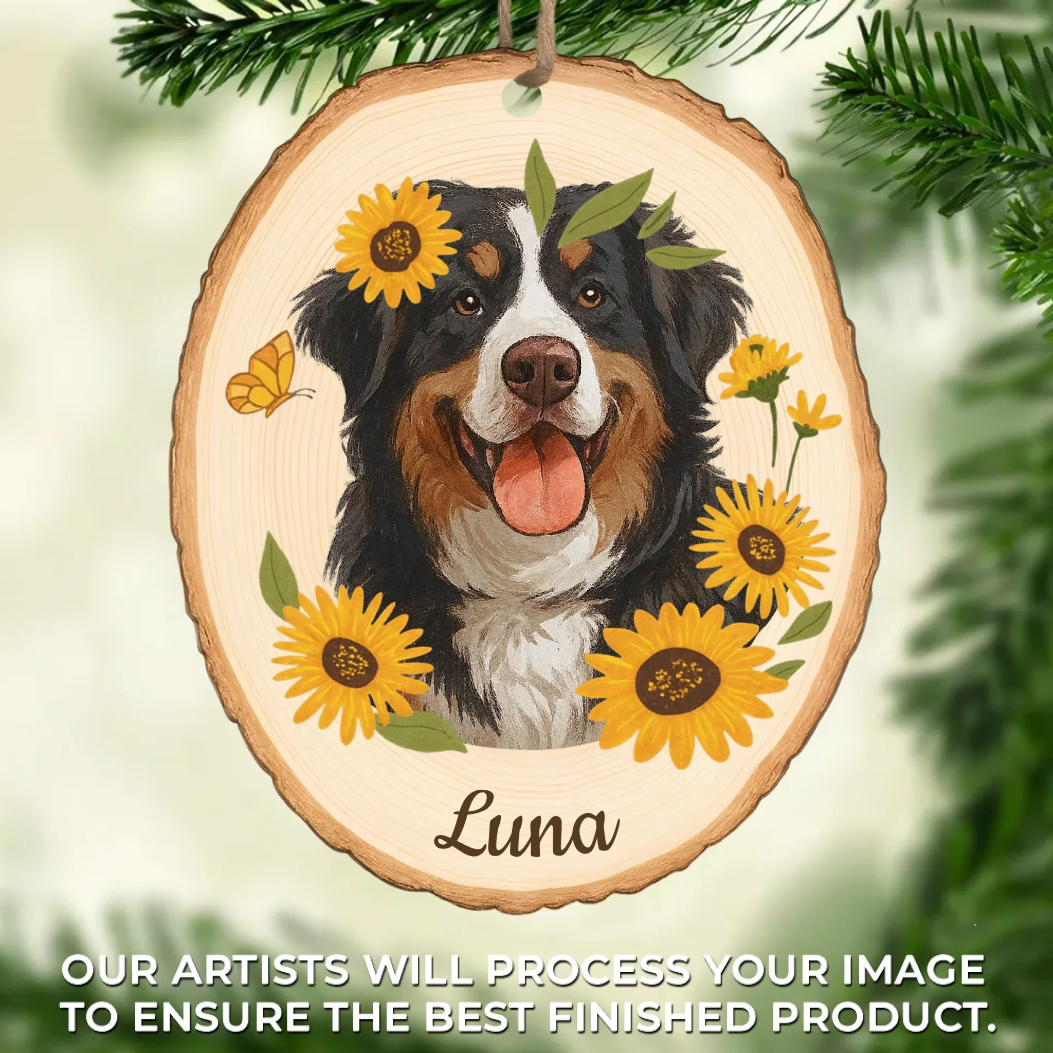 Custom Photo Wood Ornament - Personalized Pet Christmas Memorial Sympathy Gifts For Dogs, Cats - Always Missed Always Loved - Robaser