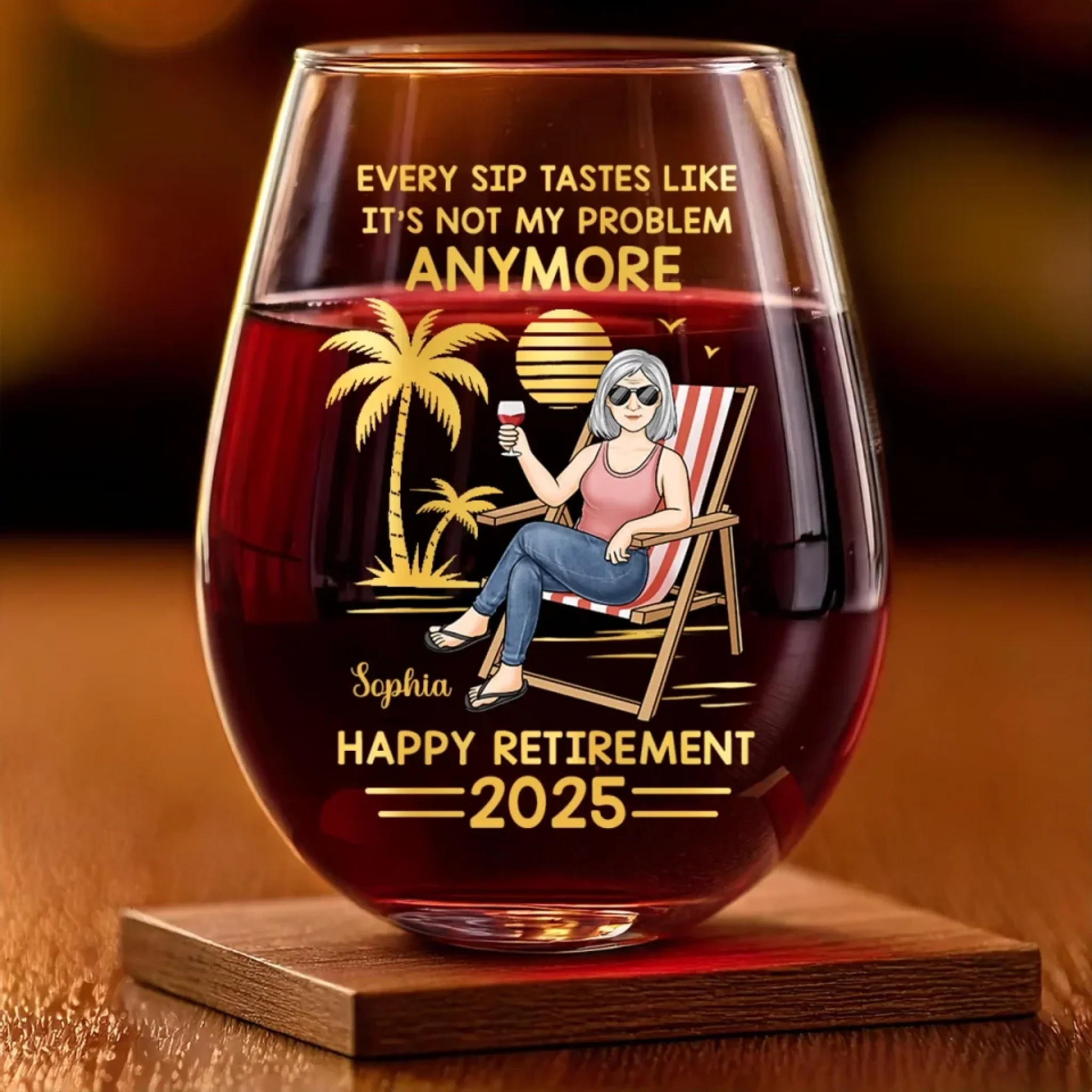 Not My Shift, Not My Problem - Personalized Custom Wine Glass - Appreciation, Retirement Gift For Yourself, Best Friends, Siblings, Family Members, Coworkers - Robaser