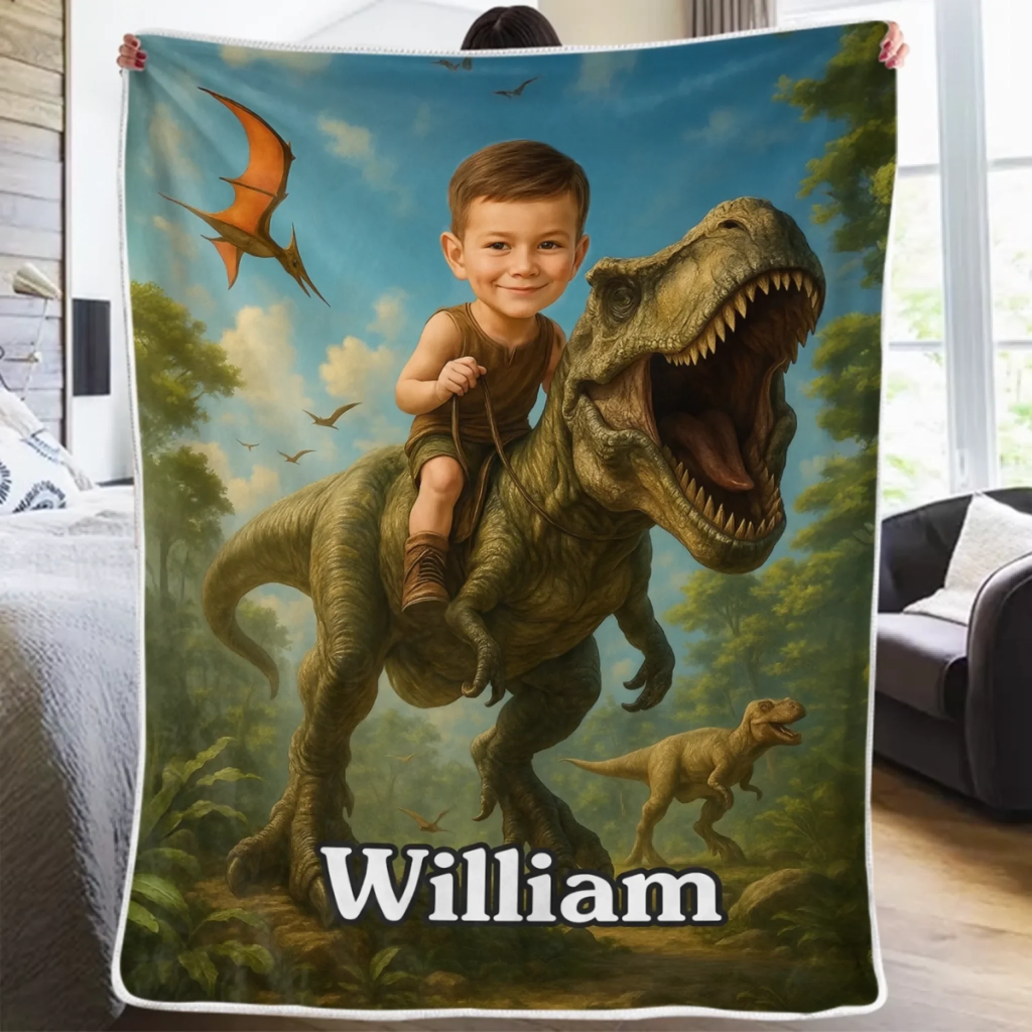 Custom Photo Blanket - Personalized Birthday Gifts For Kids - Sunshine In Every Giggle - Robaser