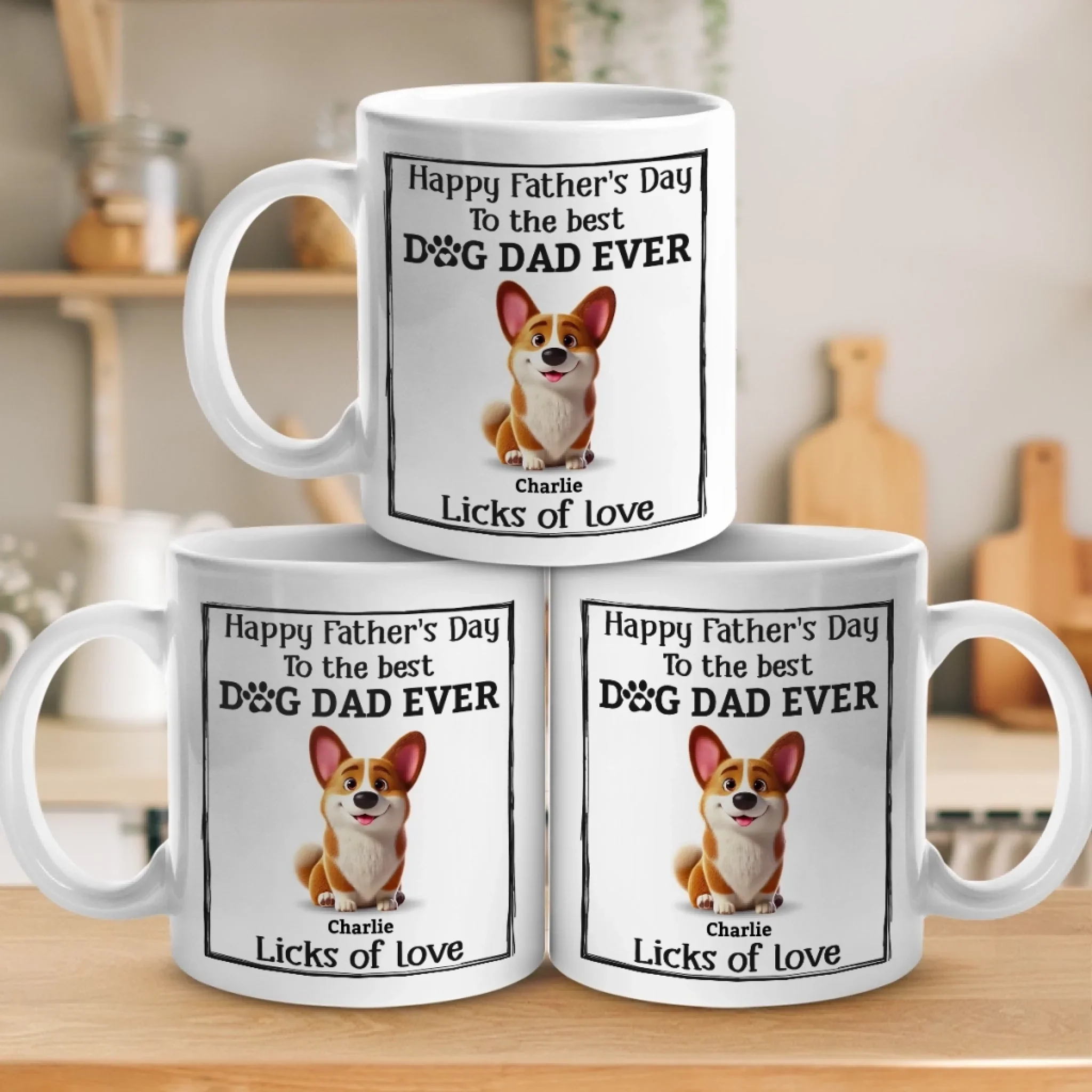 Happy Father  s Day To The Best Dog Dad Ever - Dog Personalized Custom Mug - Father's Day, Gift For Pet Owners, Pet Lovers - Robaser