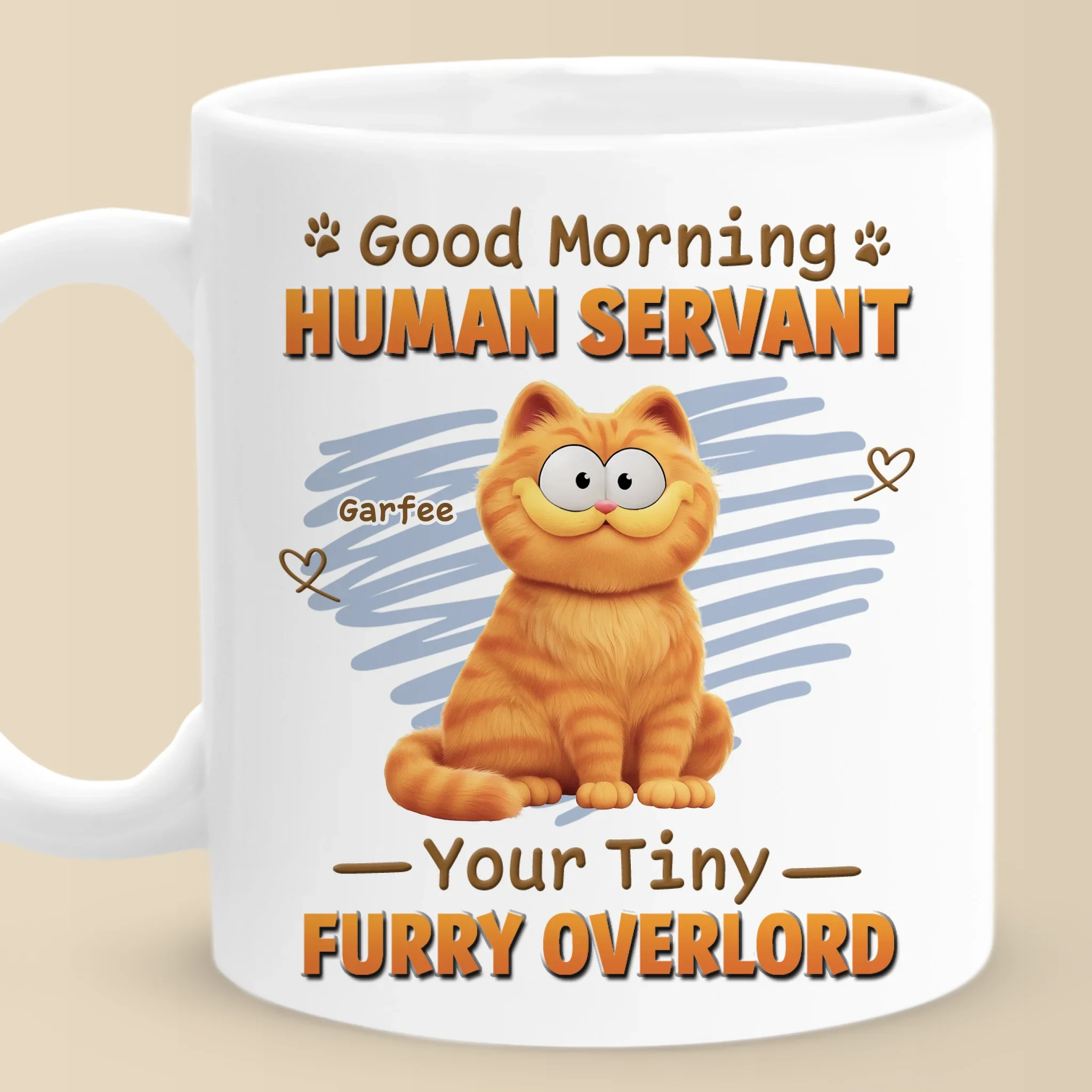 Custom Mug - Personalized Birthday Gifts For Cat Lovers, Cat Mom And Dad - Good Morning Human Servant - Robaser