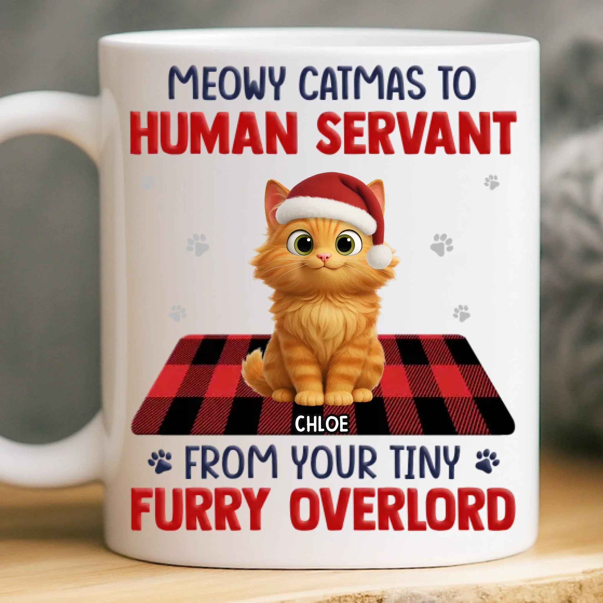 Custom Mug - Personalized Christmas Birthday Gifts For Cat Lovers, Cat Mom And Dad - Merry Catmas From Your Furry Boss - Robaser