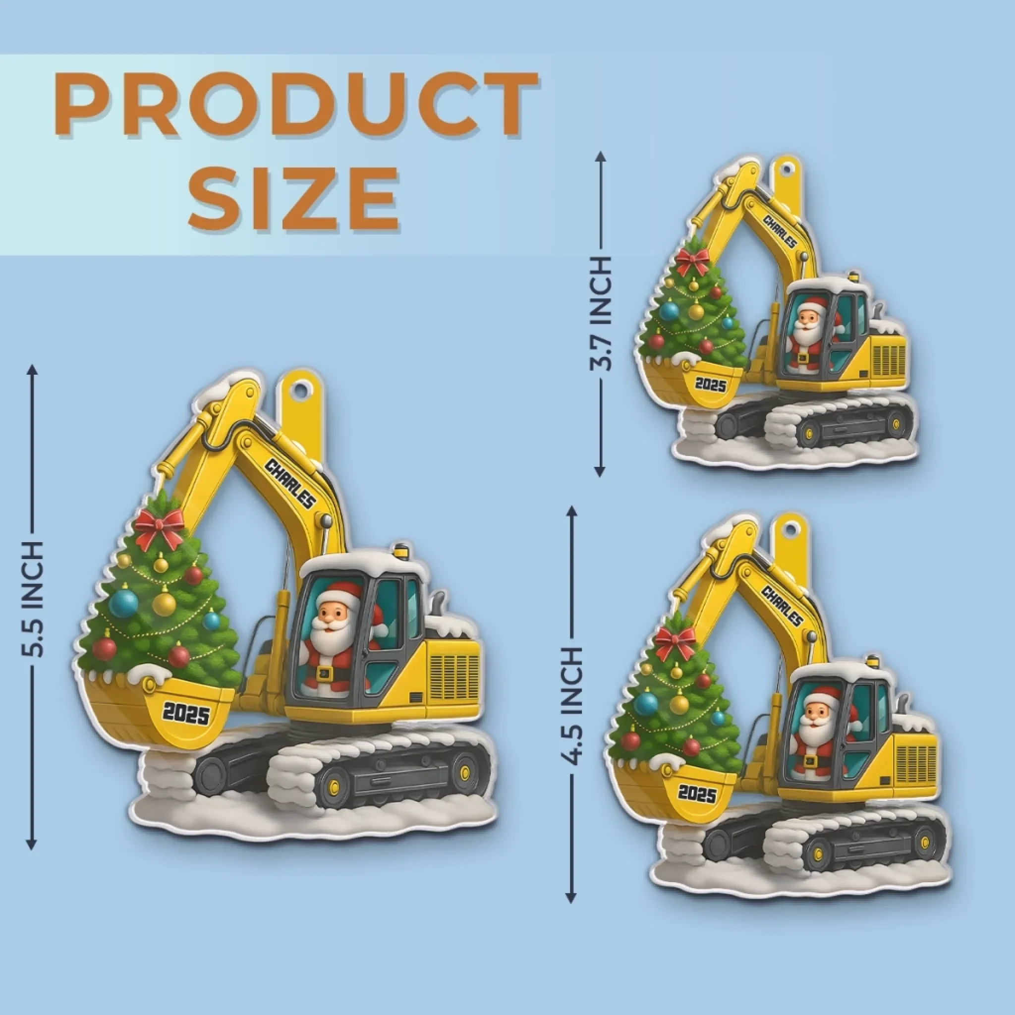 Custom Acrylic Ornament - Personalized Christmas Birthday Gifts For Kids - Santa  s Under Construction - Robaser