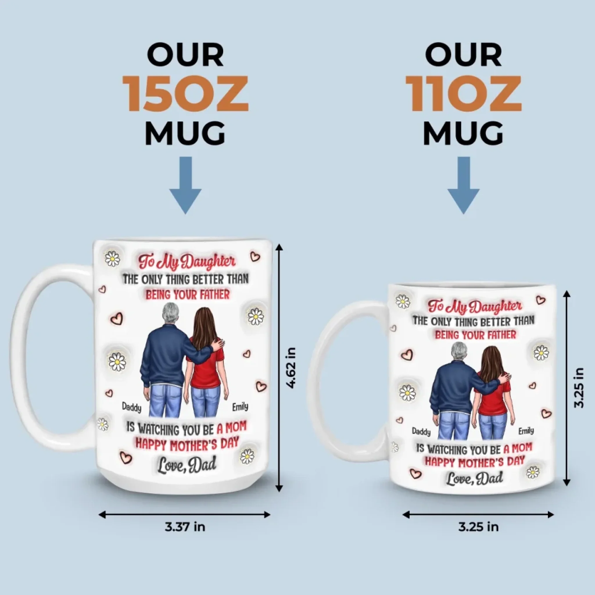 Generations Of Love, One Proud Dad - Family Personalized Custom 3D Inflated Effect Printed Mug - Mother's Day, Gift For Dad, Daughter - Robaser