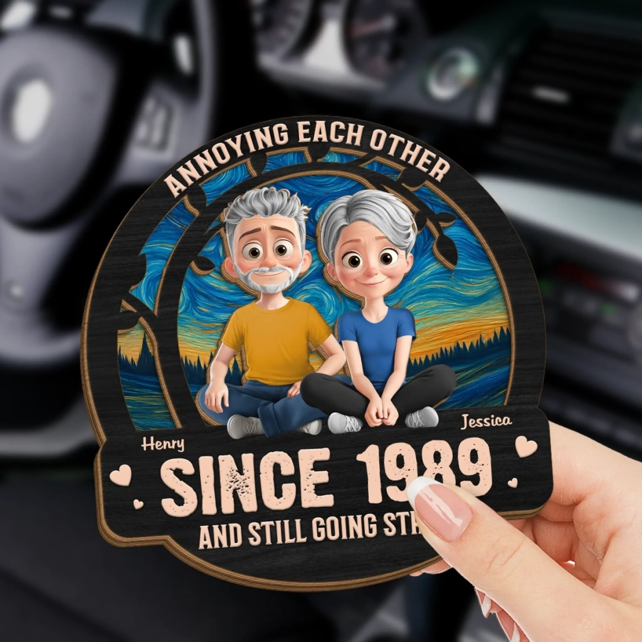 Custom Car Visor Clip - Personalized Anniversary Wedding Gifts For Husband And Wife, Him And Her - Old But Gold, Weird But Together - Robaser