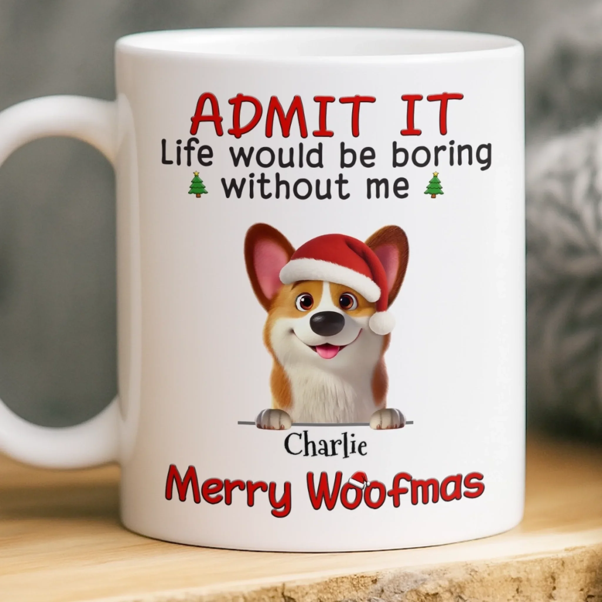 Custom Mug - Personalized Christmas Birthday Gifts For Dog Lovers, Dog Dad And Mom - Santa  s Favorite Troublemaker - Robaser