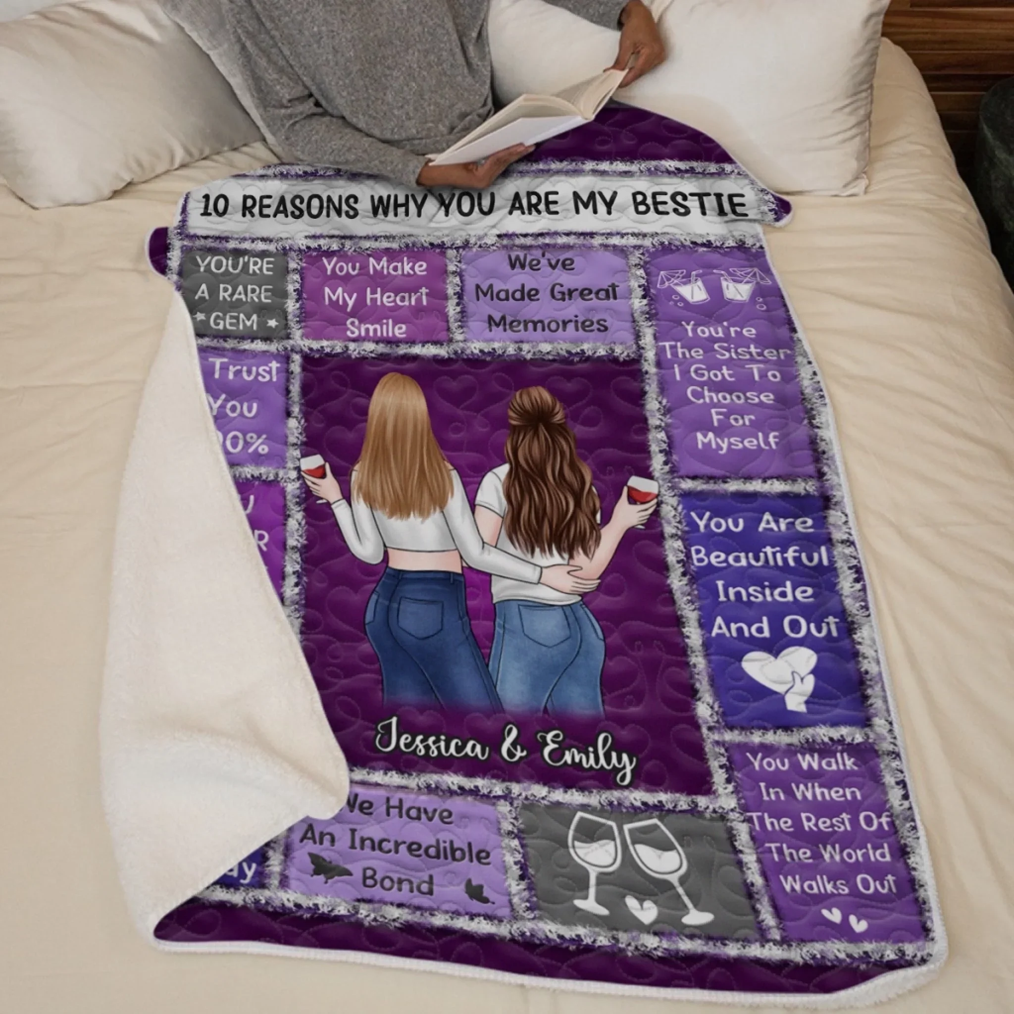 Custom Blanket - Personalized Best Friend Birthday Gifts For Women, Besties, Sisters, BFF - Warmth Of Our Bond - Robaser