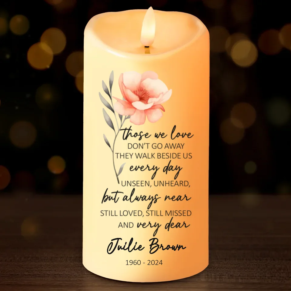 In Our Memory, You Are Always Near - Memorial Personalized Custom LED Candle - Sympathy Gift, Christmas Gift For Family Members - Robaser