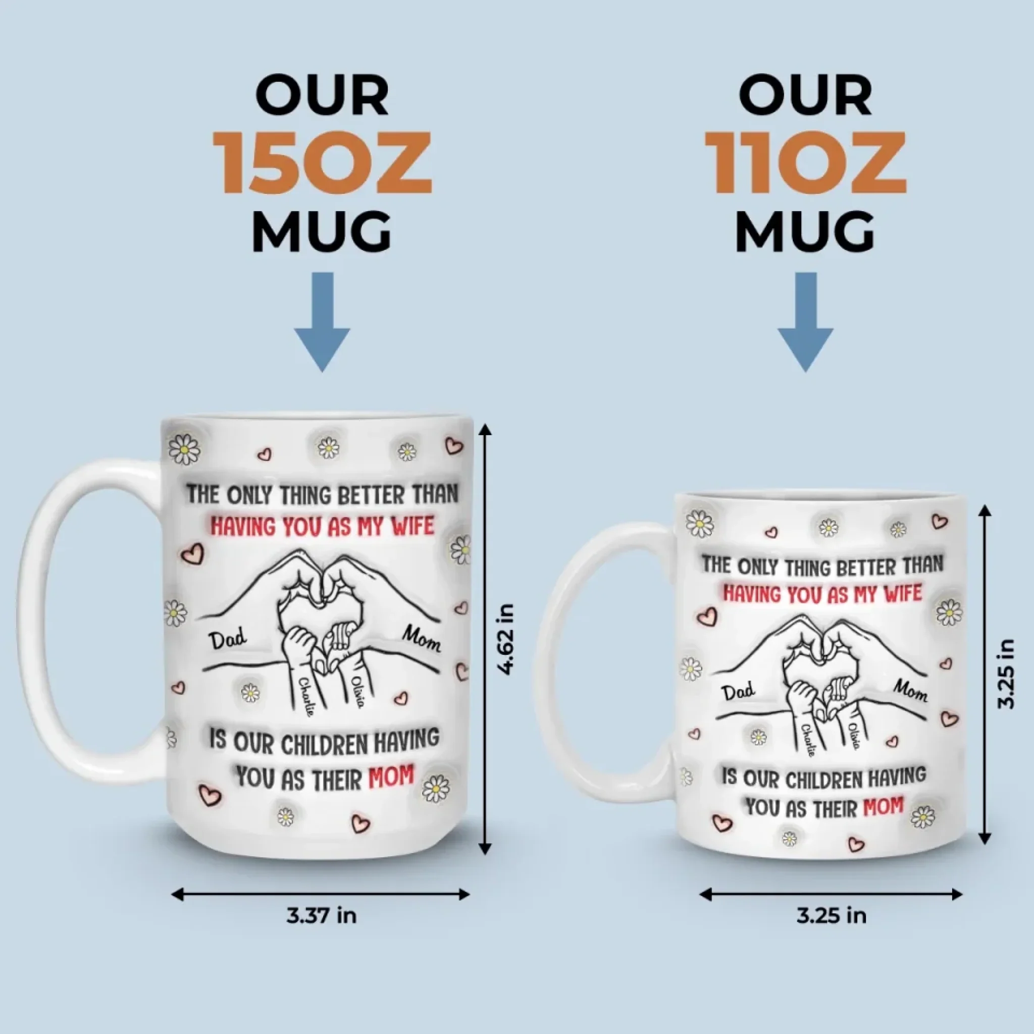 You  re Not Just My Wife, You  re Their Hero - Family Personalized Custom 3D Inflated Effect Printed Mug - Mother's Day, Gift For Wife, Anniversary - Robaser