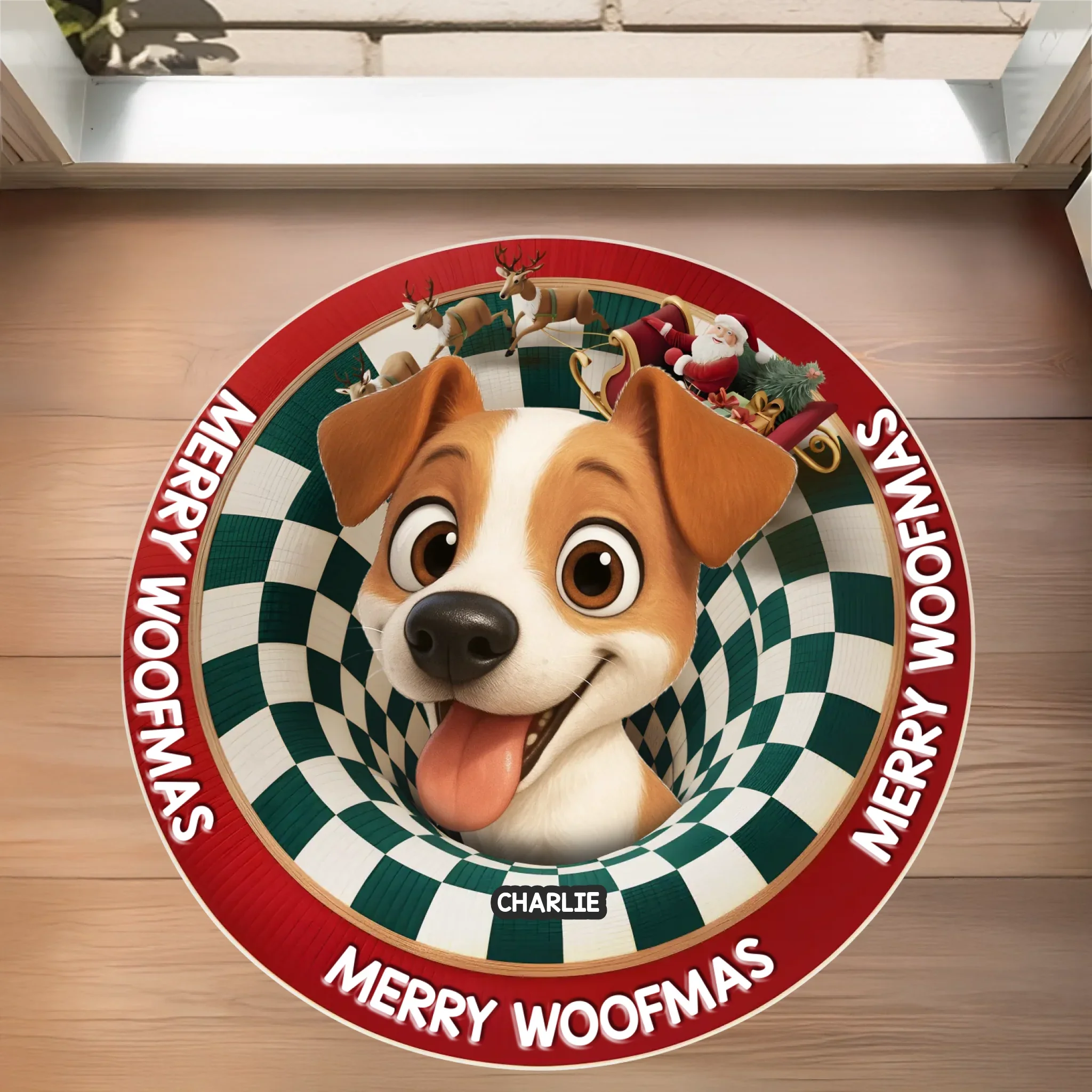 Custom Shaped Doormat - Personalized Christmas Birthday Gifts For Dog Lovers, Dog Dad And Mom - Santa Paws Is Coming To Town - Robaser