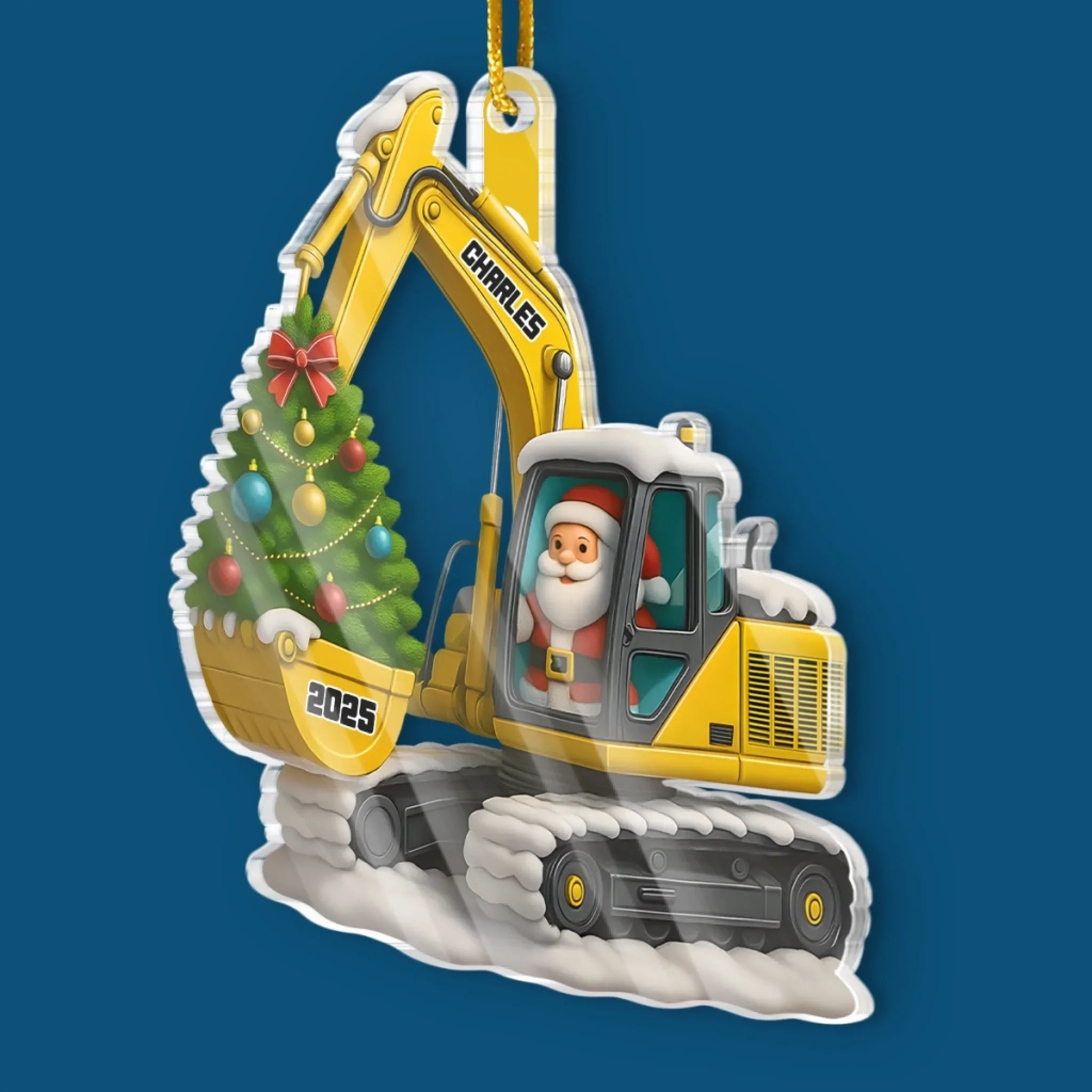 Custom Acrylic Ornament - Personalized Christmas Birthday Gifts For Kids - Santa  s Under Construction - Robaser