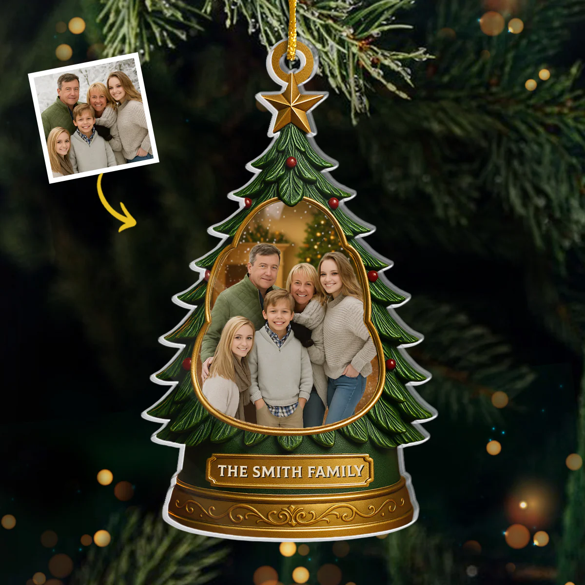 Custom Photo Acrylic Ornament - Personalized Christmas Birthday Gifts For Mom, Dad, Kids - Making Memories By The Tree - Robaser