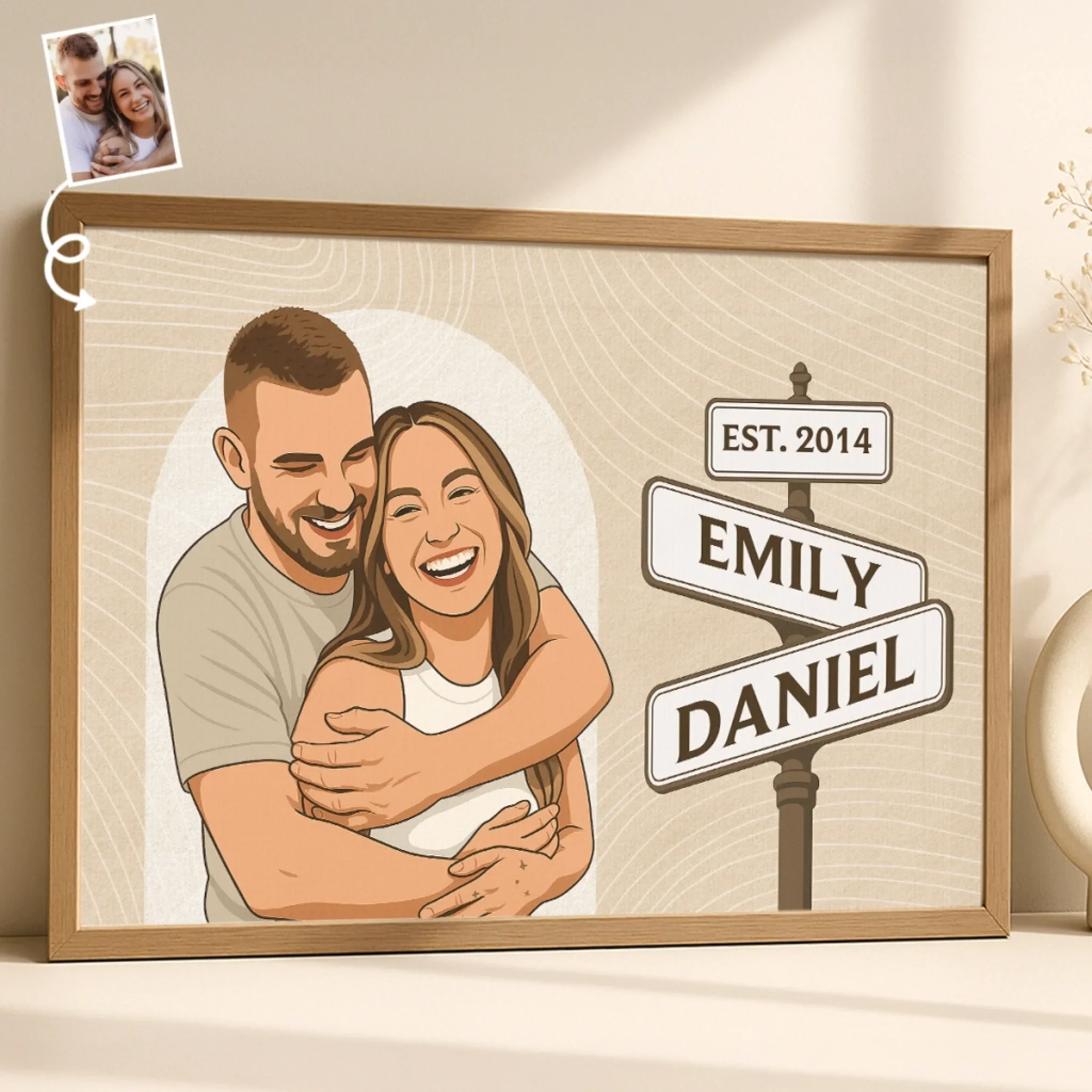 Custom Photo One Love, One Story, Always Us - Couple Personalized Custom Horizontal Poster - Gift For Husband Wife, Anniversary - Robaser