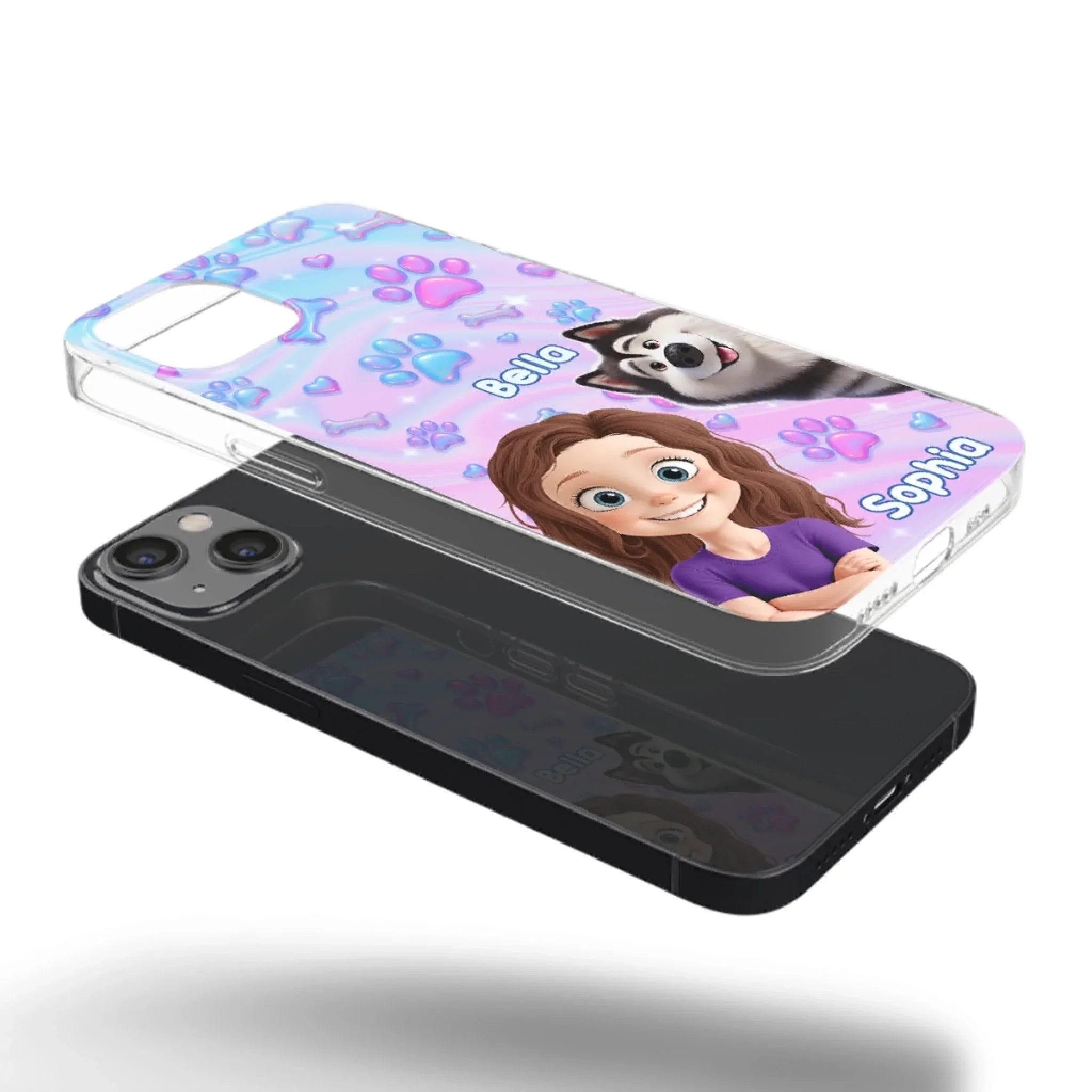 Custom Clear Phone Case - Personalized Birthday Gifts For Dog Lovers, Dog Dad And Mom - Pawfectly Yours - Robaser