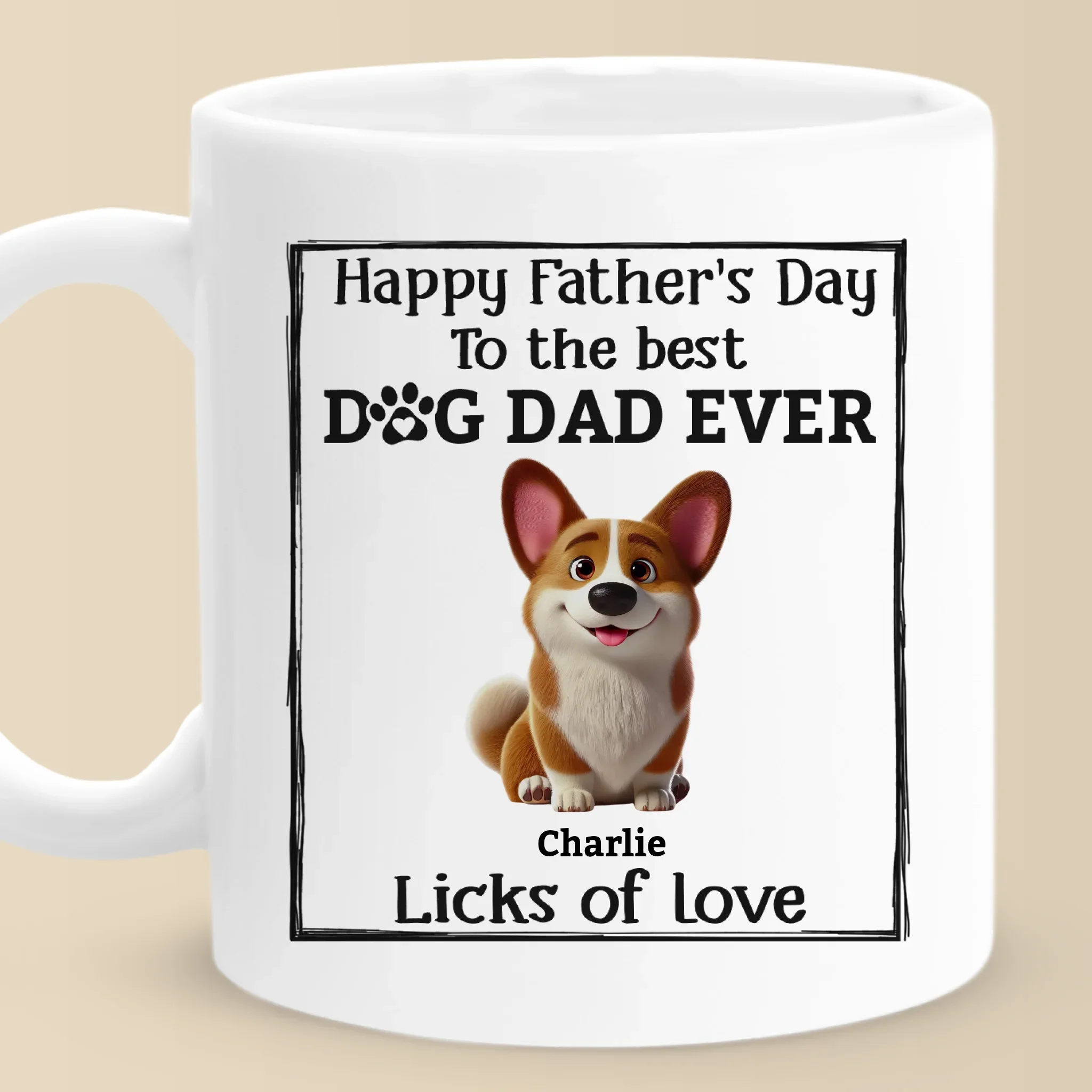 Happy Father  s Day To The Best Dog Dad Ever - Dog Personalized Custom Mug - Father's Day, Gift For Pet Owners, Pet Lovers - Robaser