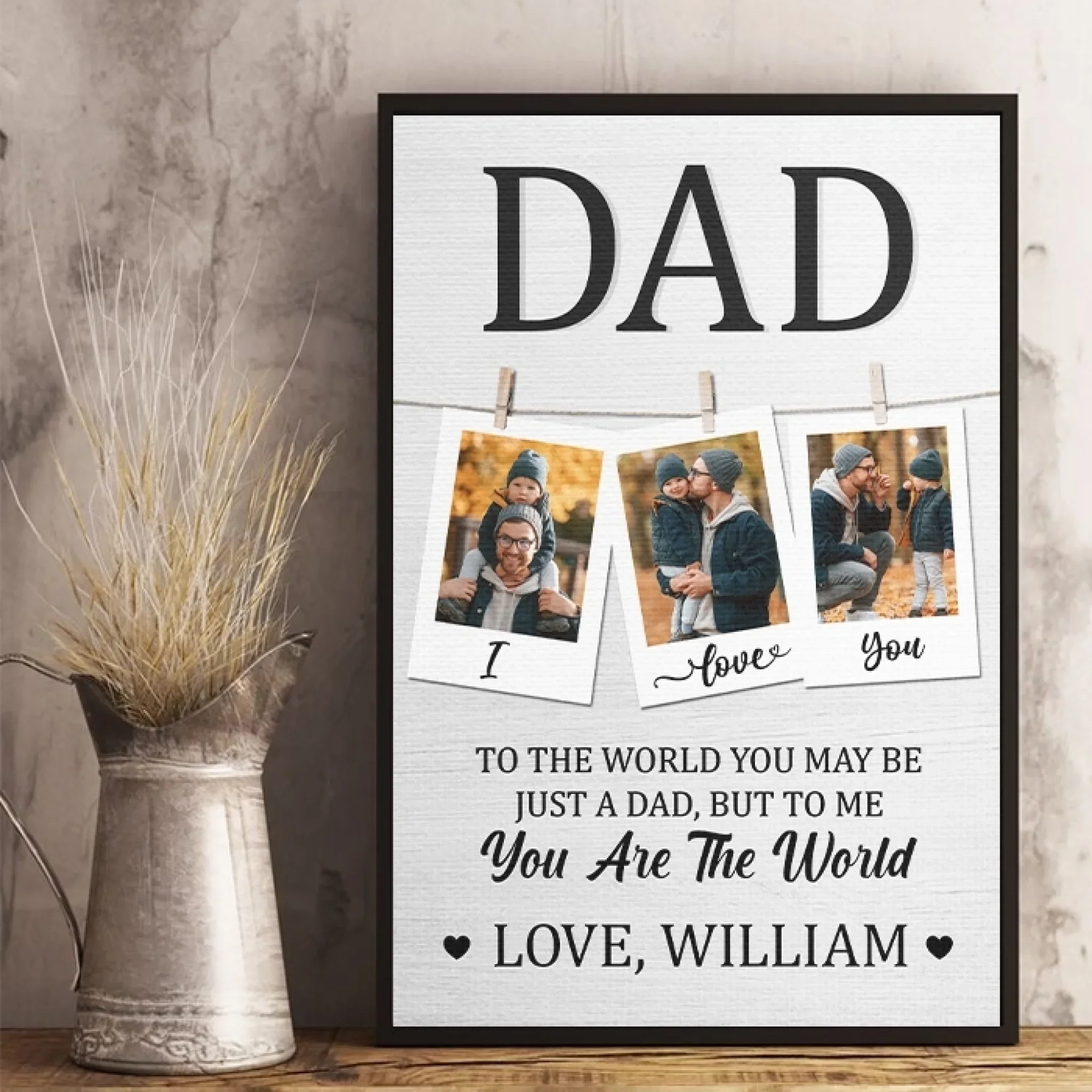 Custom Photo More Than Just A Dad - Family Personalized Custom Vertical Poster - Father's Day, Gift For Dad, Grandpa - Robaser