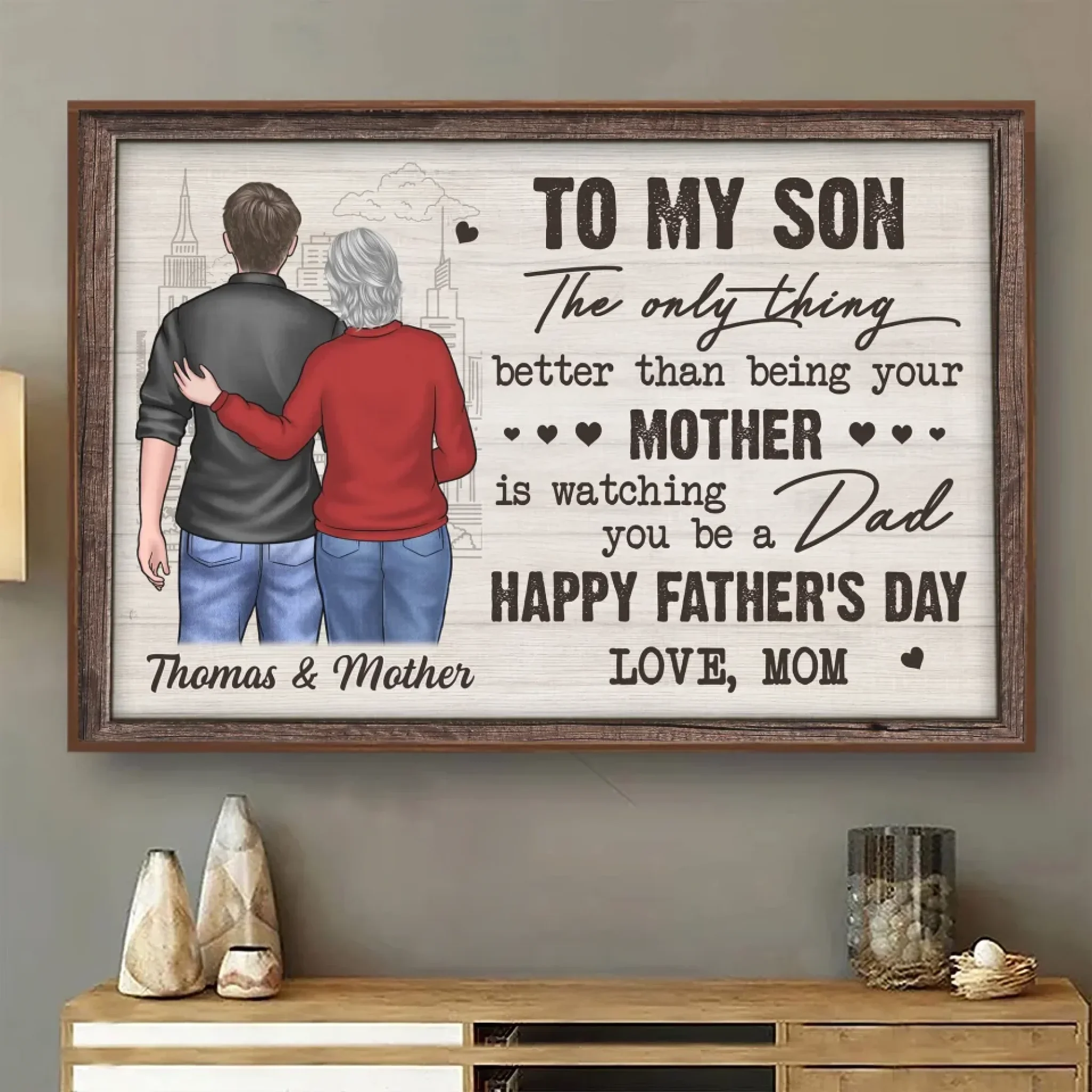 Watching You Become A Dad Has Been My Proudest Moment - Family Personalized Custom Horizontal Poster - Father's Day, Gift For Son - Robaser