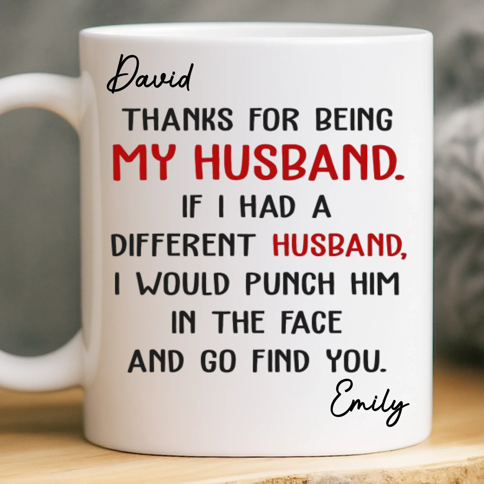 Custom Mug - Personalized Anniversary Christmas Wedding Gifts For Husband And Wife, Him And Her - You  re Lucky I Love You - Robaser
