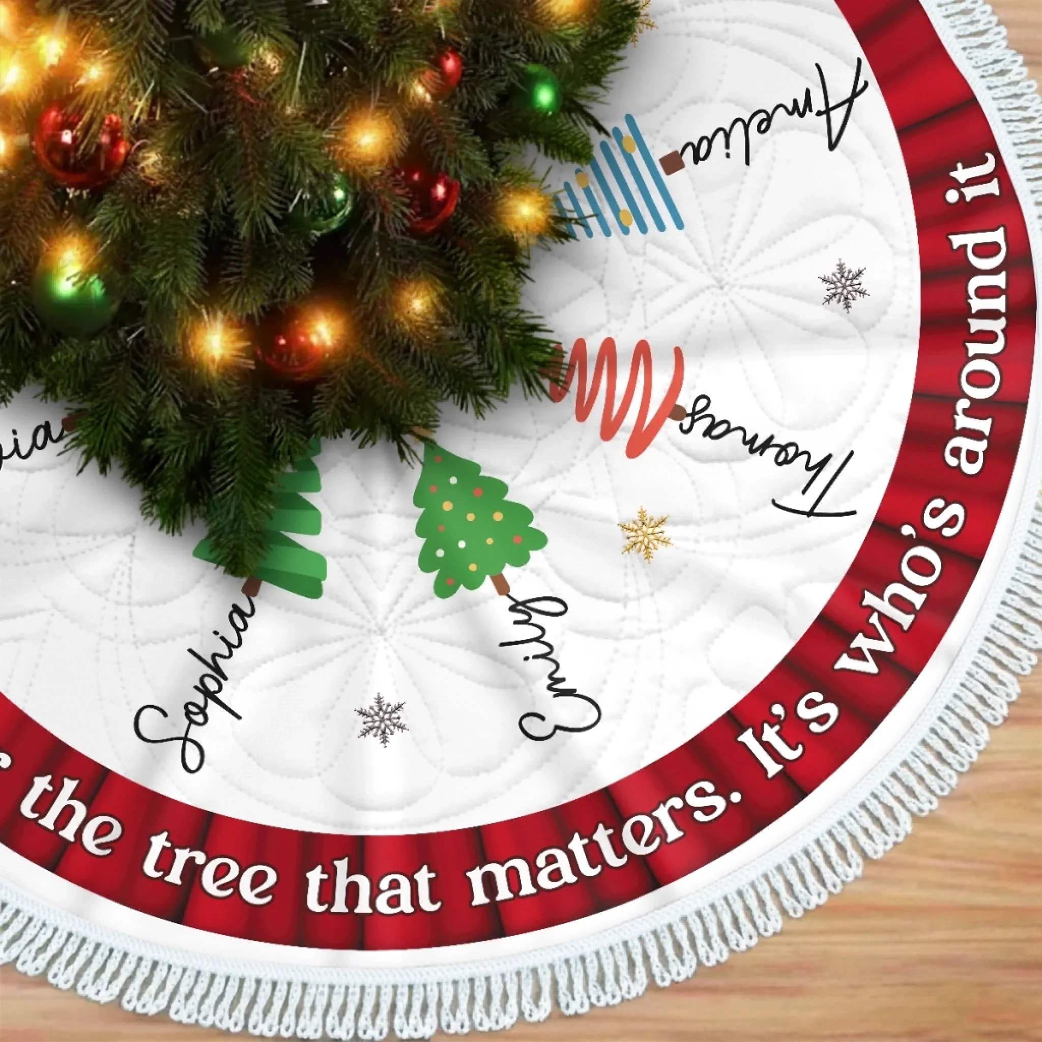Custom Tree Skirt - Personalized Christmas Birthday Gifts For Mom, Dad, Brother, Sister, Kids - Where Our Memories Gather - Robaser