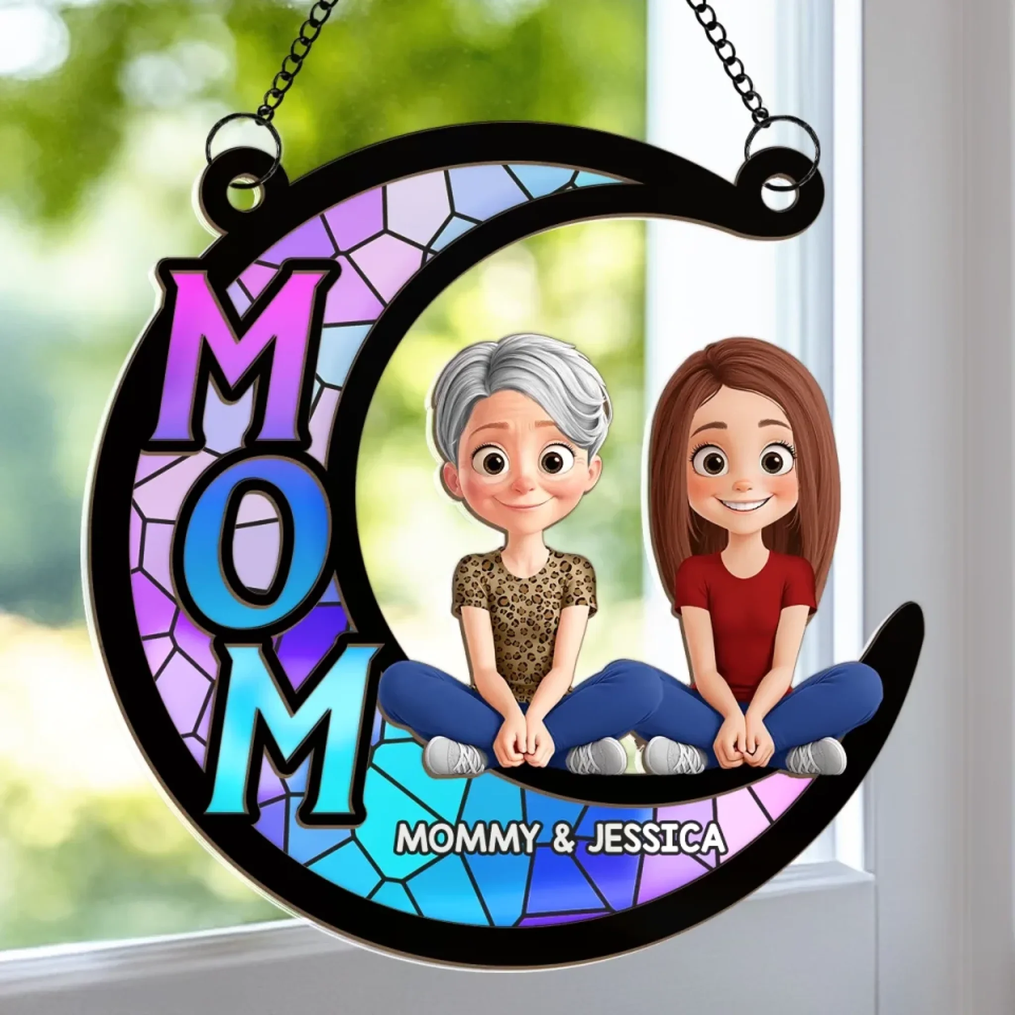 You Complete My World, Mom - Family Personalized Window Hanging Suncatcher Ornament - Mother's Day, Gift For Mom - Robaser