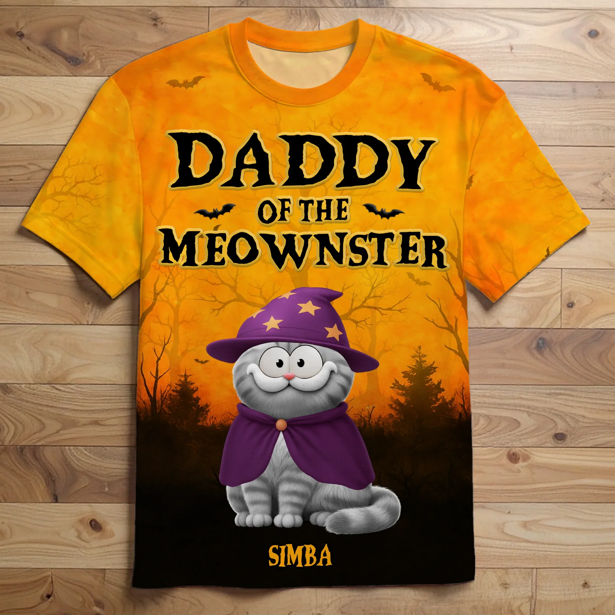 Custom Unisex T-shirt - Personalized Halloween  Birthday Gifts For Cat Lovers, Cat Mom And Dad - When Halloween Meets Cattitude - Robaser