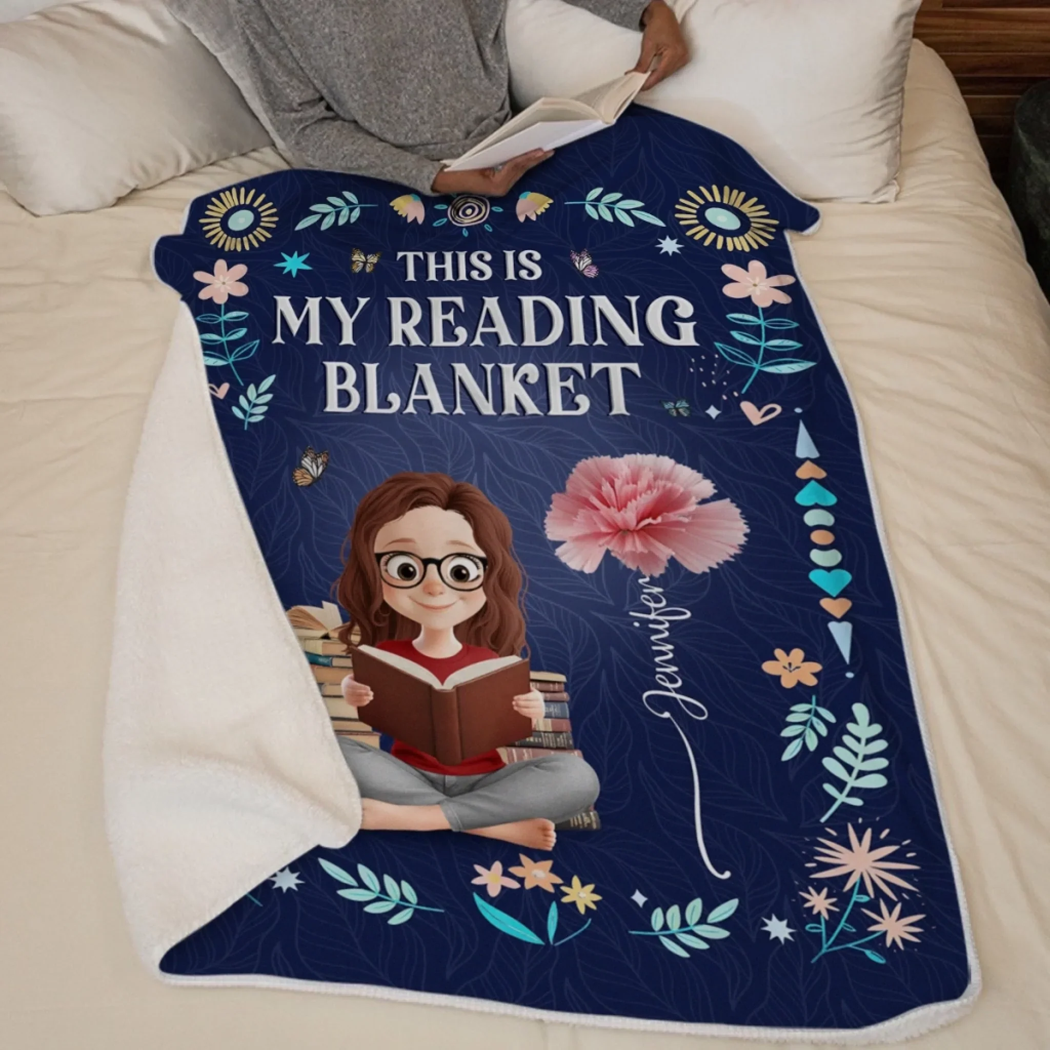 Custom Blanket - Personalized Christmas Bookish Gifts For Book Lovers, Bookworms, Readers - Life  s Better Under A Blanket Of Stories - Robaser