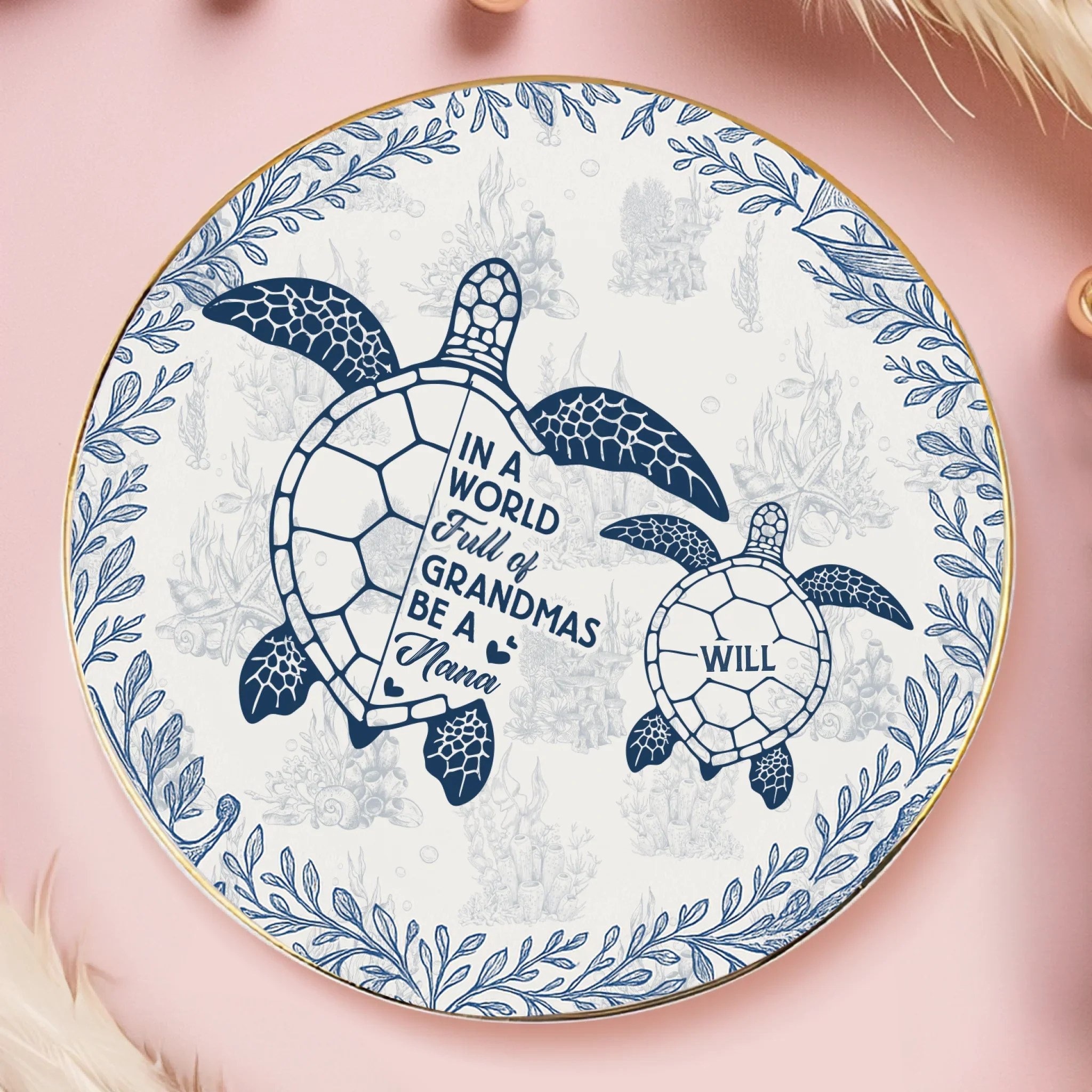 Custom Full-Print Round Jewelry Dish - Personalized Birthday Gifts For Mom, Grandma - In A World Full Of Grandmas Be A Nana - Robaser