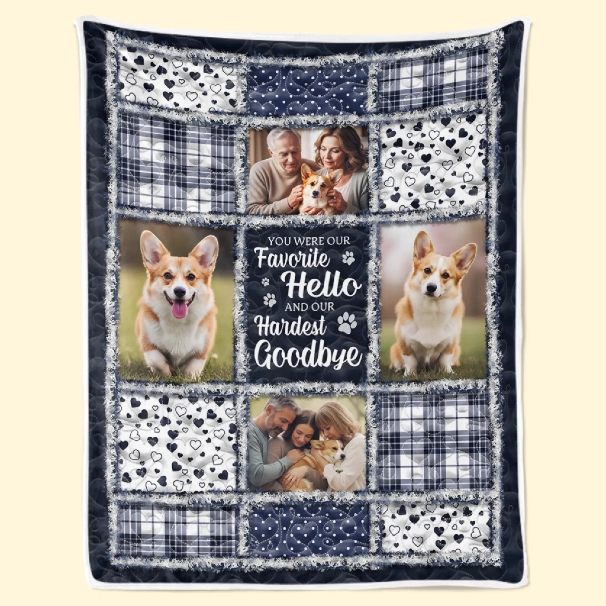 Custom Photo Blanket - Personalized Pet Christmas Memorial Sympathy Gifts For Dogs, Cats - Paws Leave Prints On Our Souls - Robaser