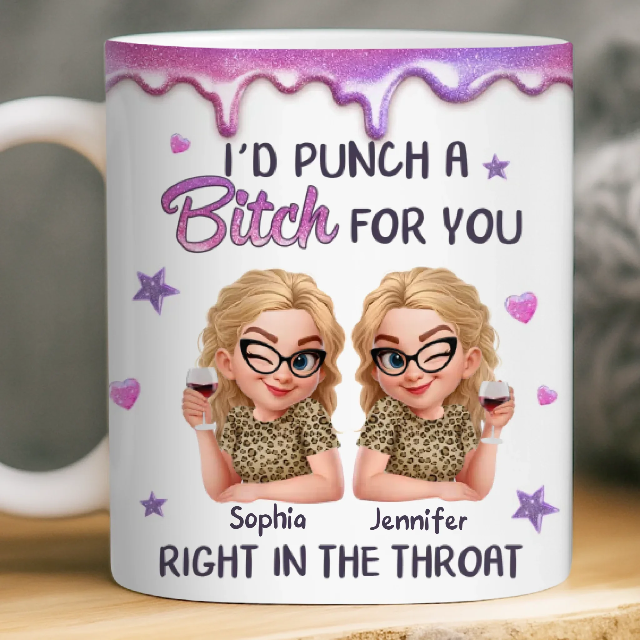 Custom Mug - Personalized Best Friend Birthday Gifts For Women, Besties, Sisters, BFF - Partners In Laughs - Robaser