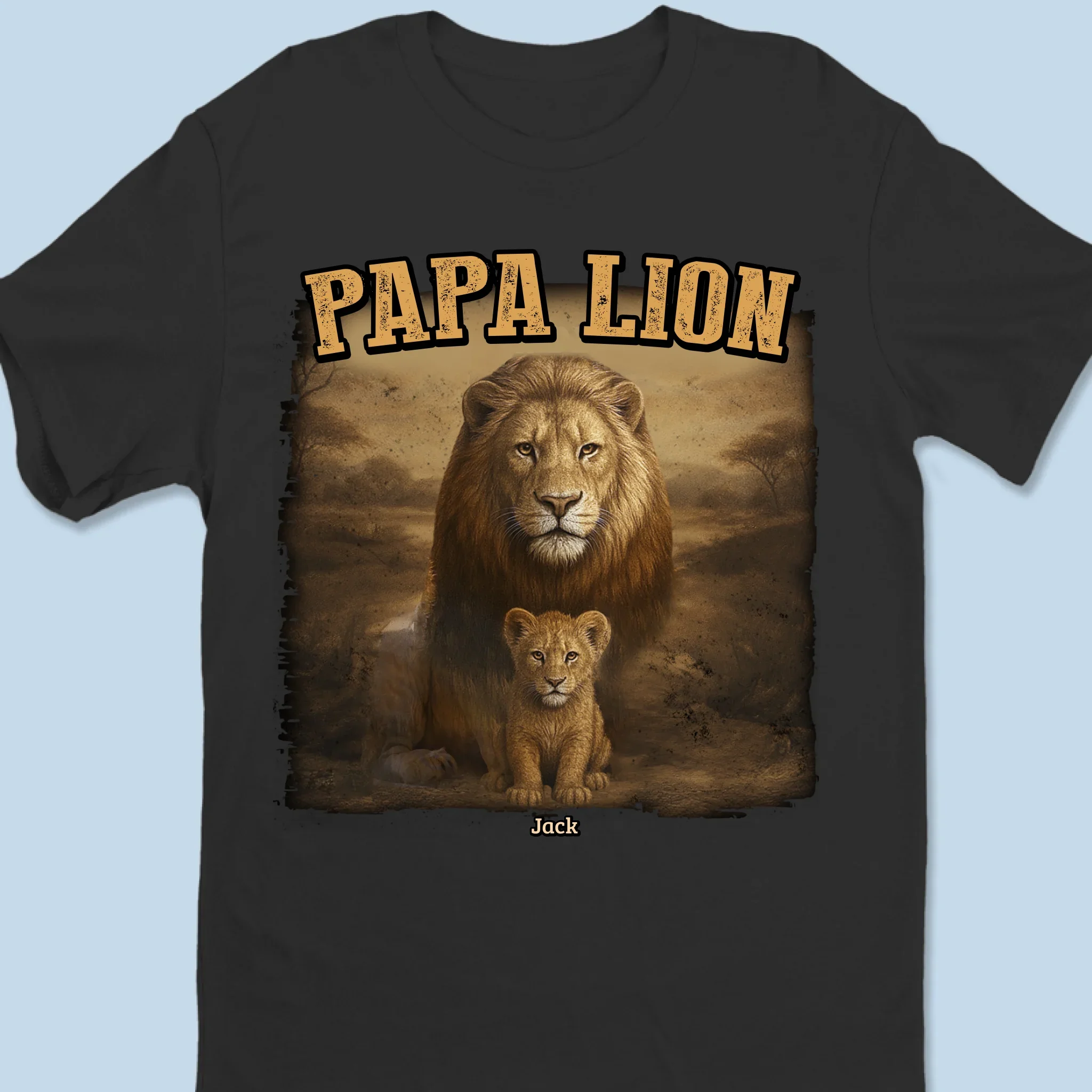 Papa Lion, Forever Proud - Family Personalized Custom Unisex T-shirt, Premium T-shirt, Hoodie - Father's Day, Gift For Dad, Grandpa - Robaser