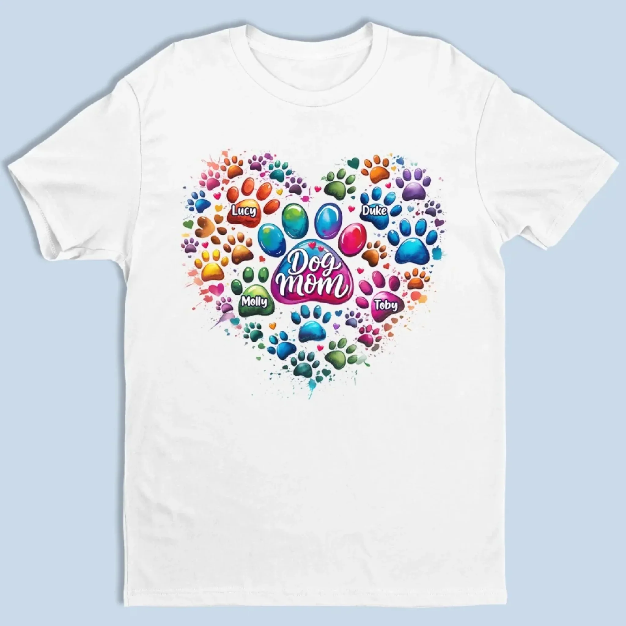 Pawfectly Colorful Heart -  Dog Personalized Custom Unisex T-shirt, Premium T-shirt, Hoodie - Mother's Day, Gift For Pet Owners, Pet Lovers - Robaser