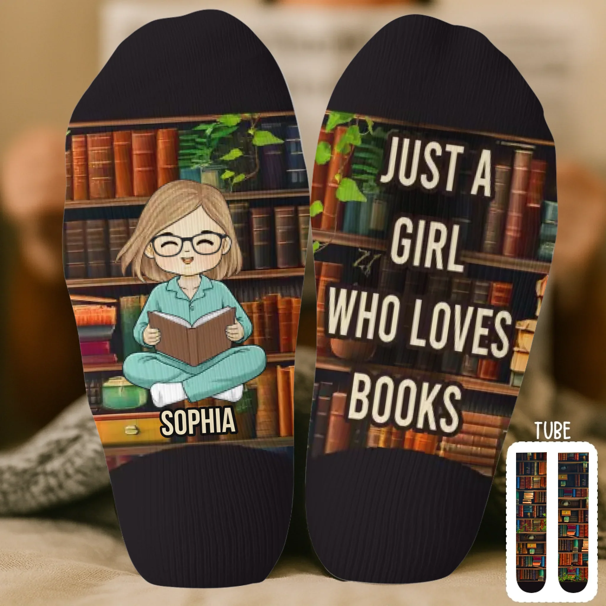 Custom Kids Crew Socks - Personalized Bookish Gifts For Book Lovers, Bookworms, Readers - Chapter On, Chaos Off - Robaser